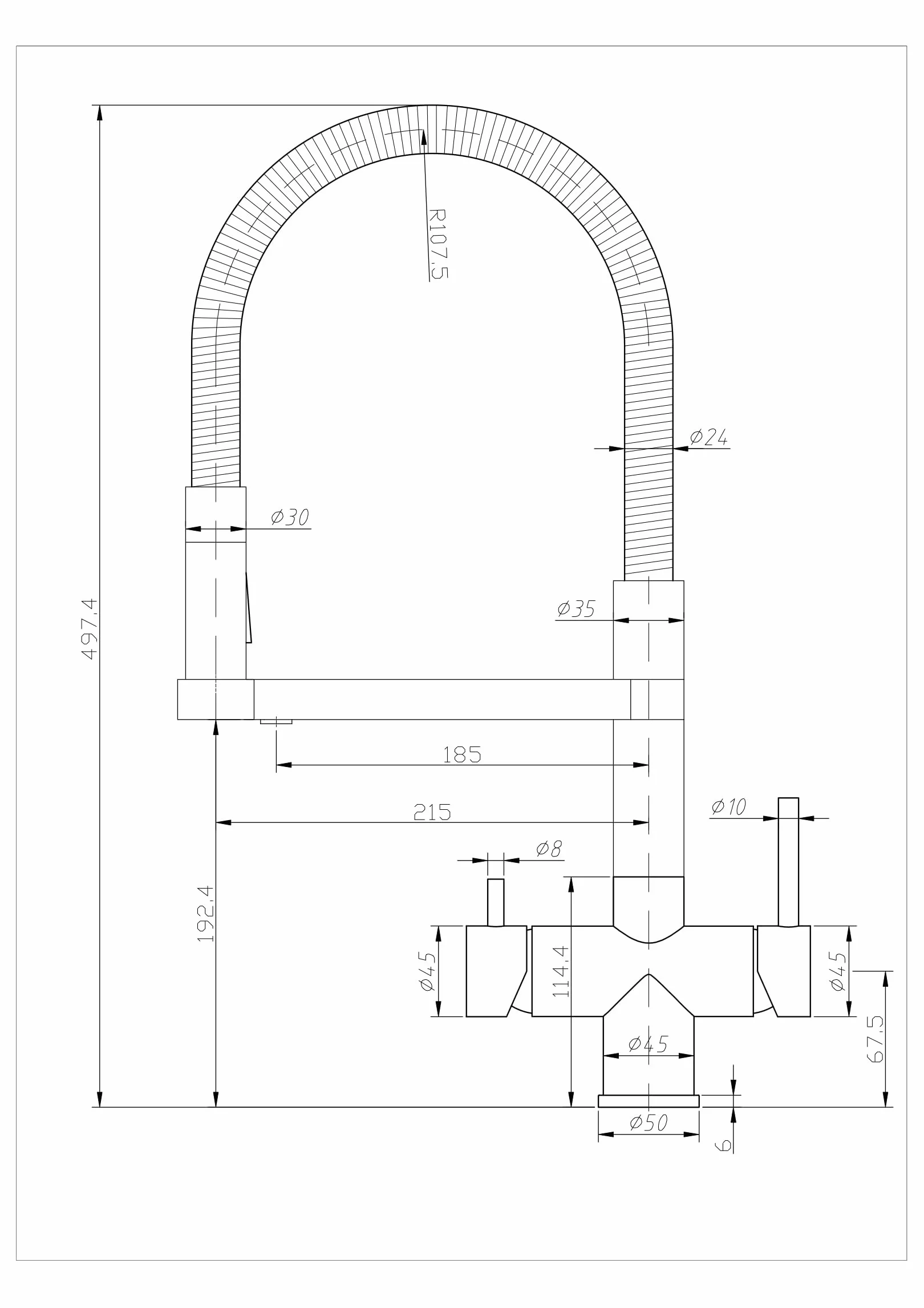 AORA Statement INOX 4-drożny kran ze stali nierdzewnej 304 obracany 360° armatura kuchenna do filtra wody