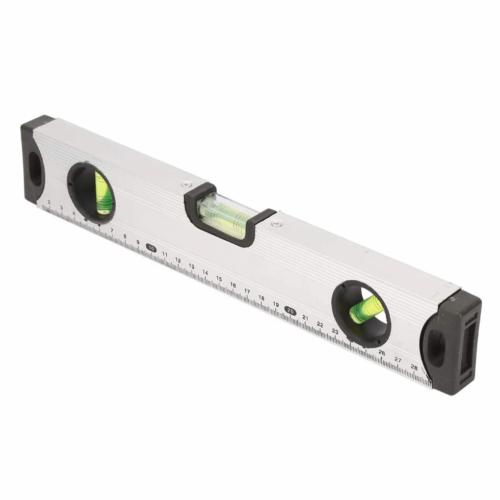 Poziomica potrójna linia ze stopu aluminium 30 cm, trwała do pomiaru
