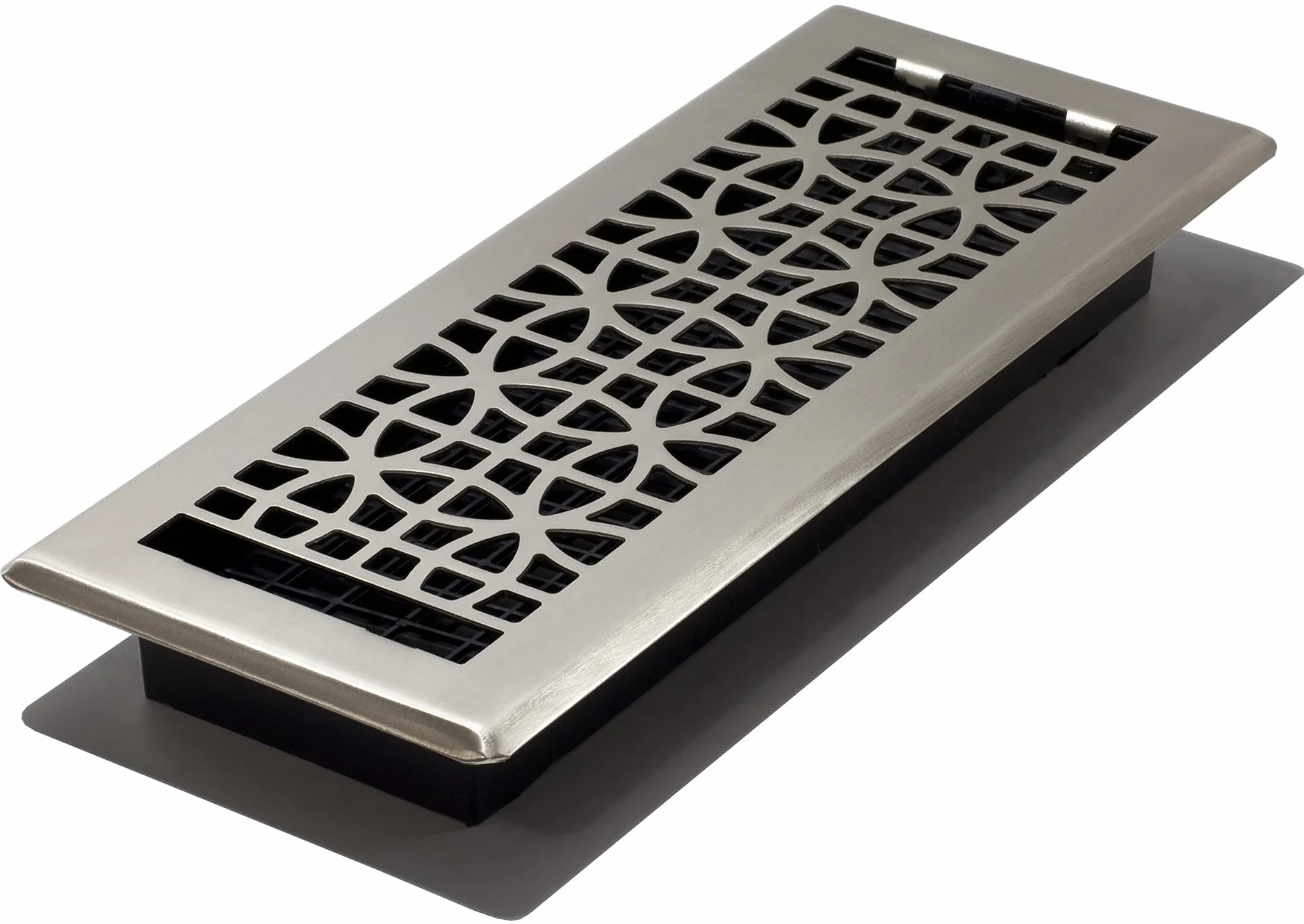 Decor Grates ECH412-NKL, Eclipse Floor Register, 4x12 Inches, Brushed Nickel