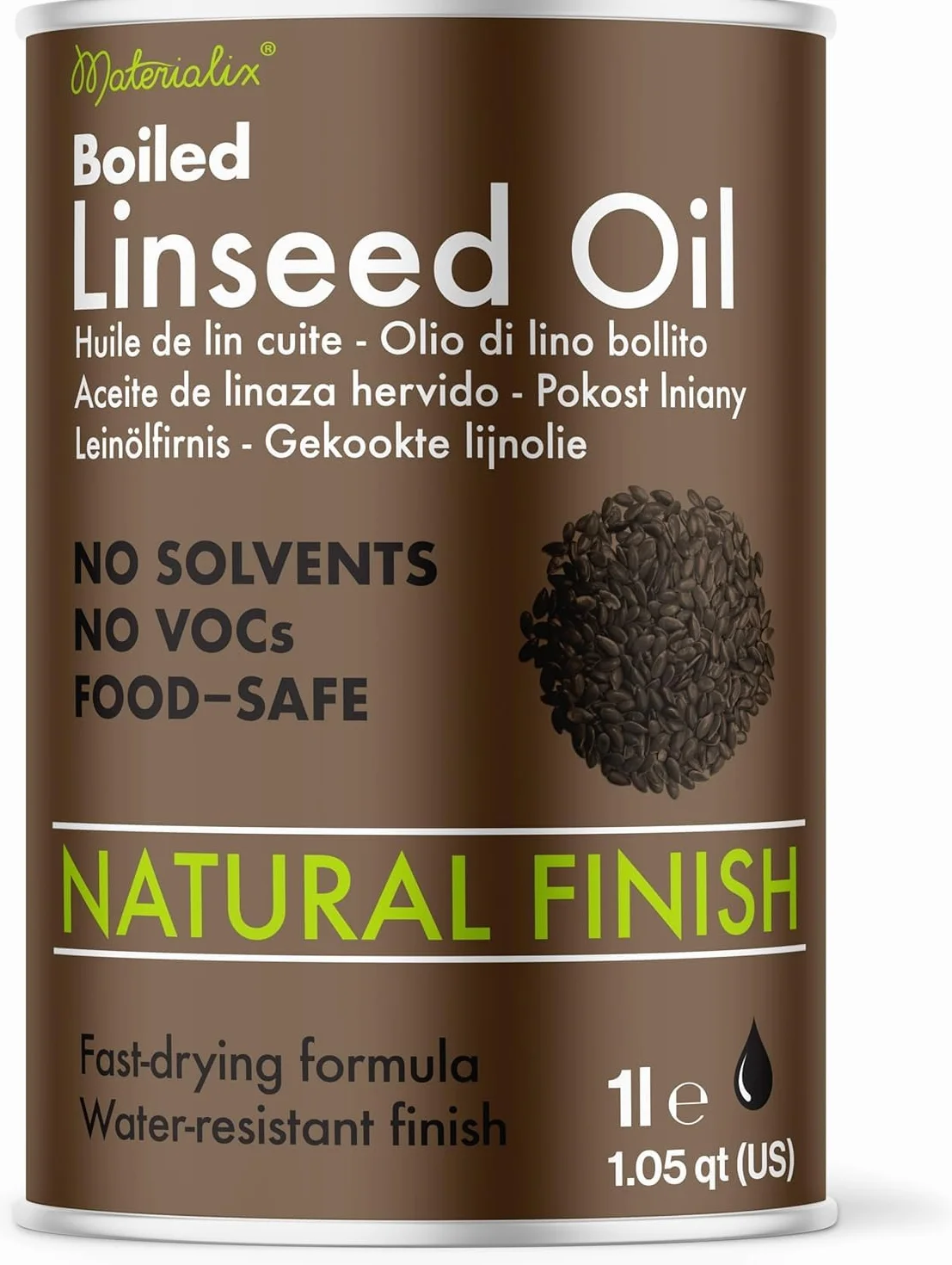 Materialix Pokost Lniany - Szybkoschnący - Naturalna Ochrona Drewna