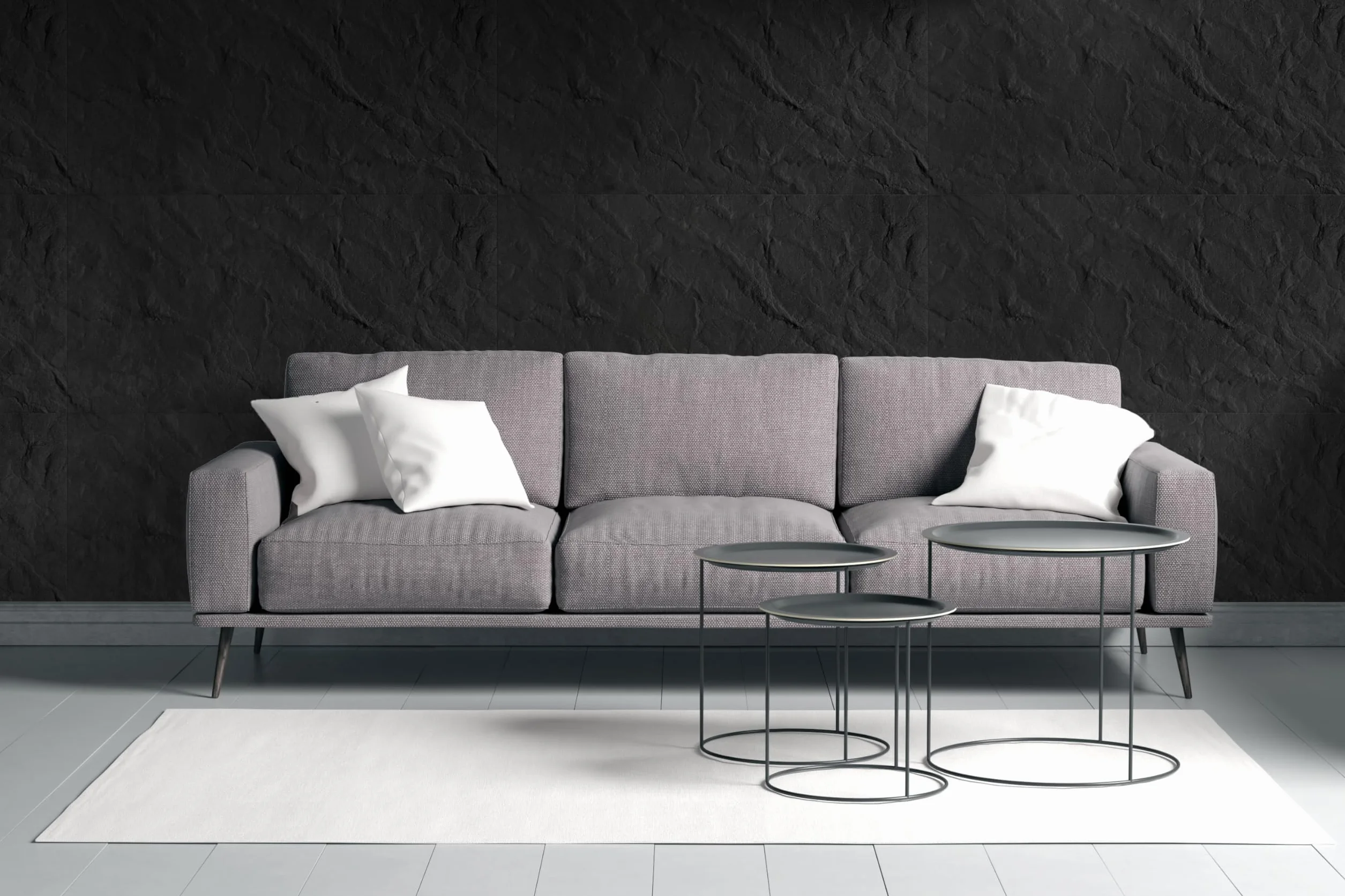 Panele ścienne Deccart 100x50 cm imitacja kamienia Czarny blok skalny 4 sztuki 2 m²
