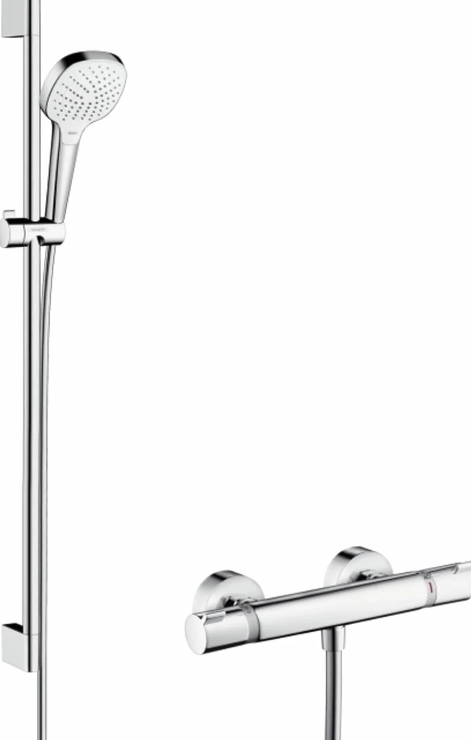 hansgrohe Croma Select E Zestaw prysznicowy Vario Ecostat Comfort drążek 90 cm biały chrom