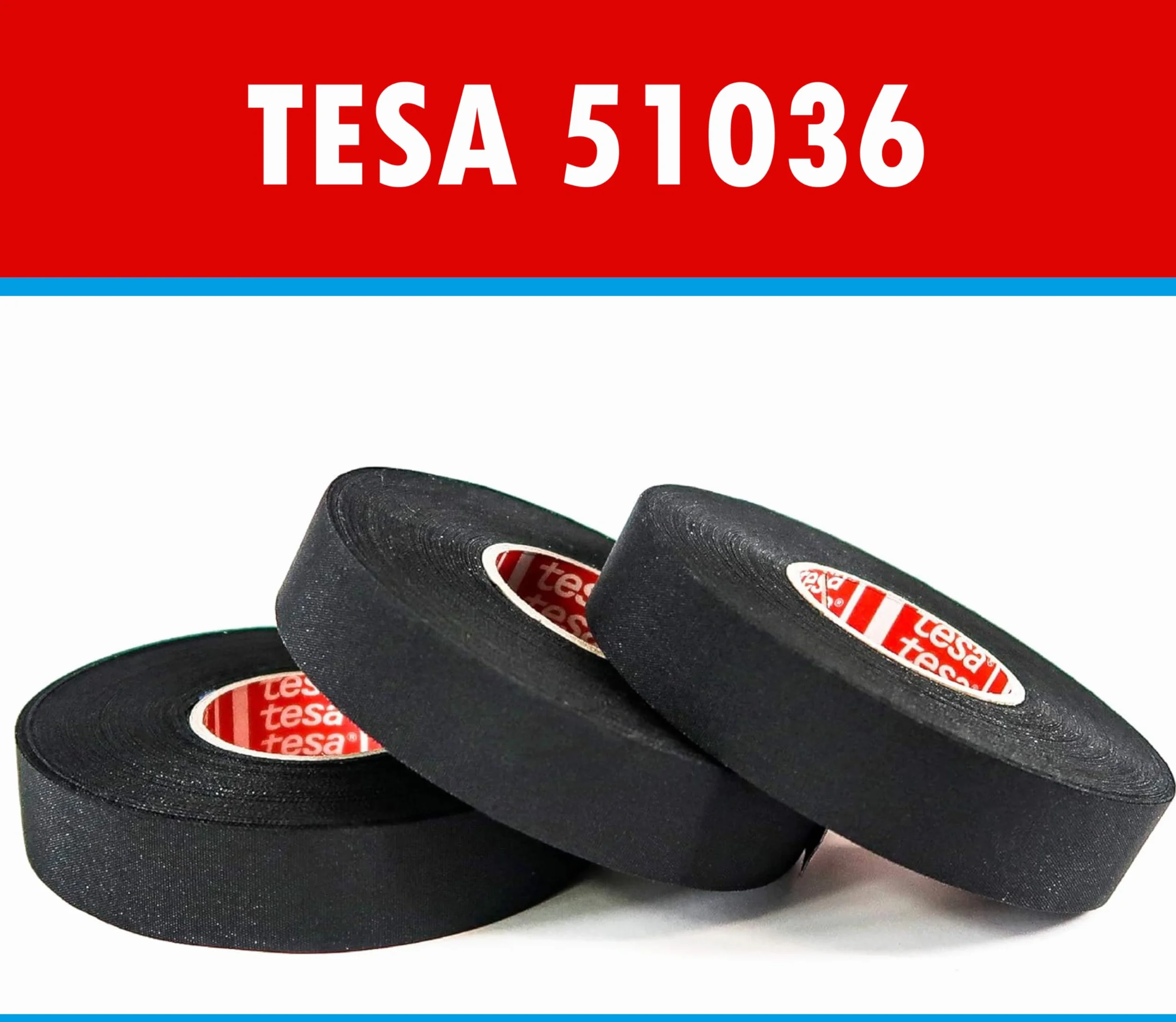 Tesa 51036 taśma klejąca PET do okablowania 19 mm x 25 m wysoka temperatura ochrona przed ścieraniem