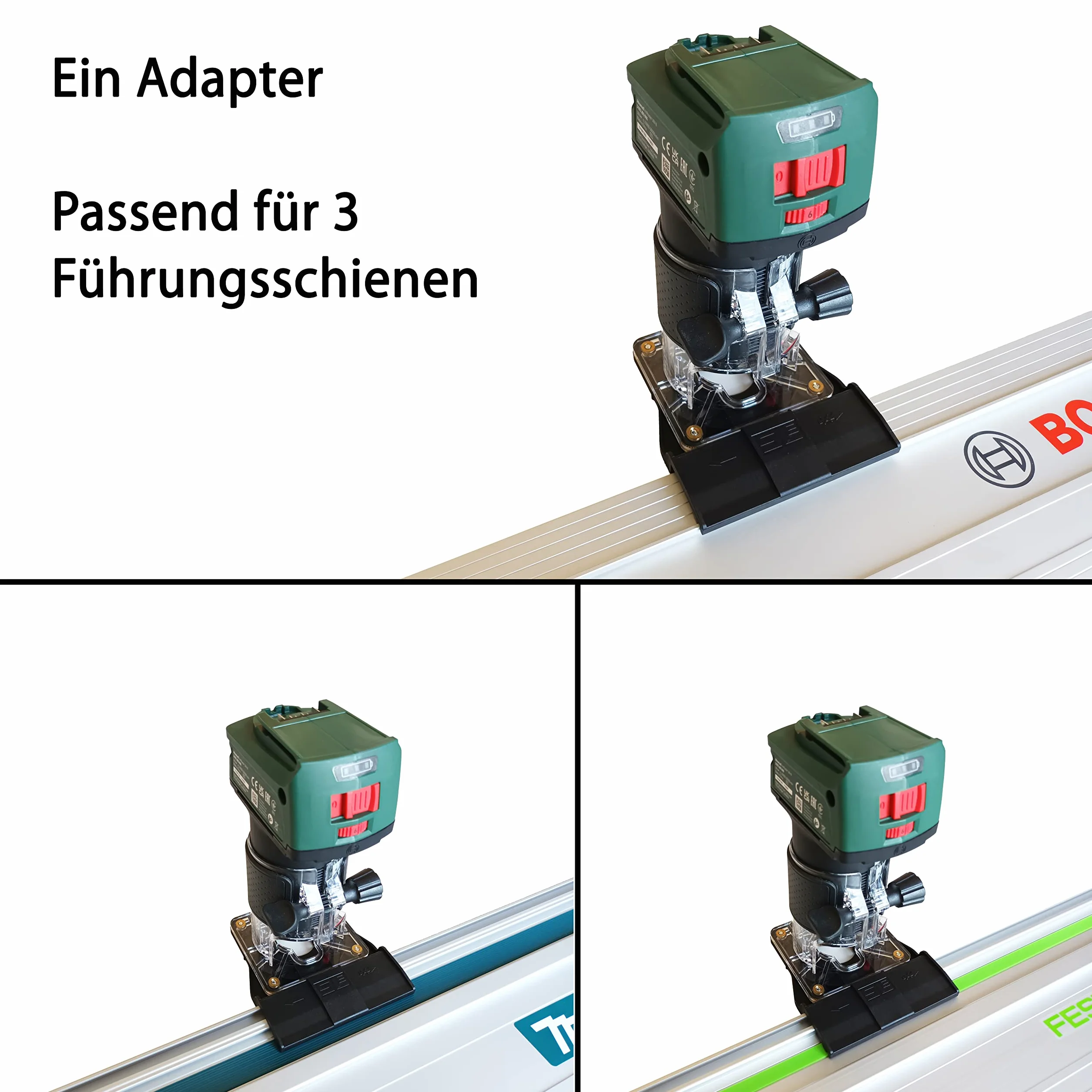 Bosch AdvancedTrimRouter 18V-8 adapter szyny prowadzącej do Makita/Bosch/Festool