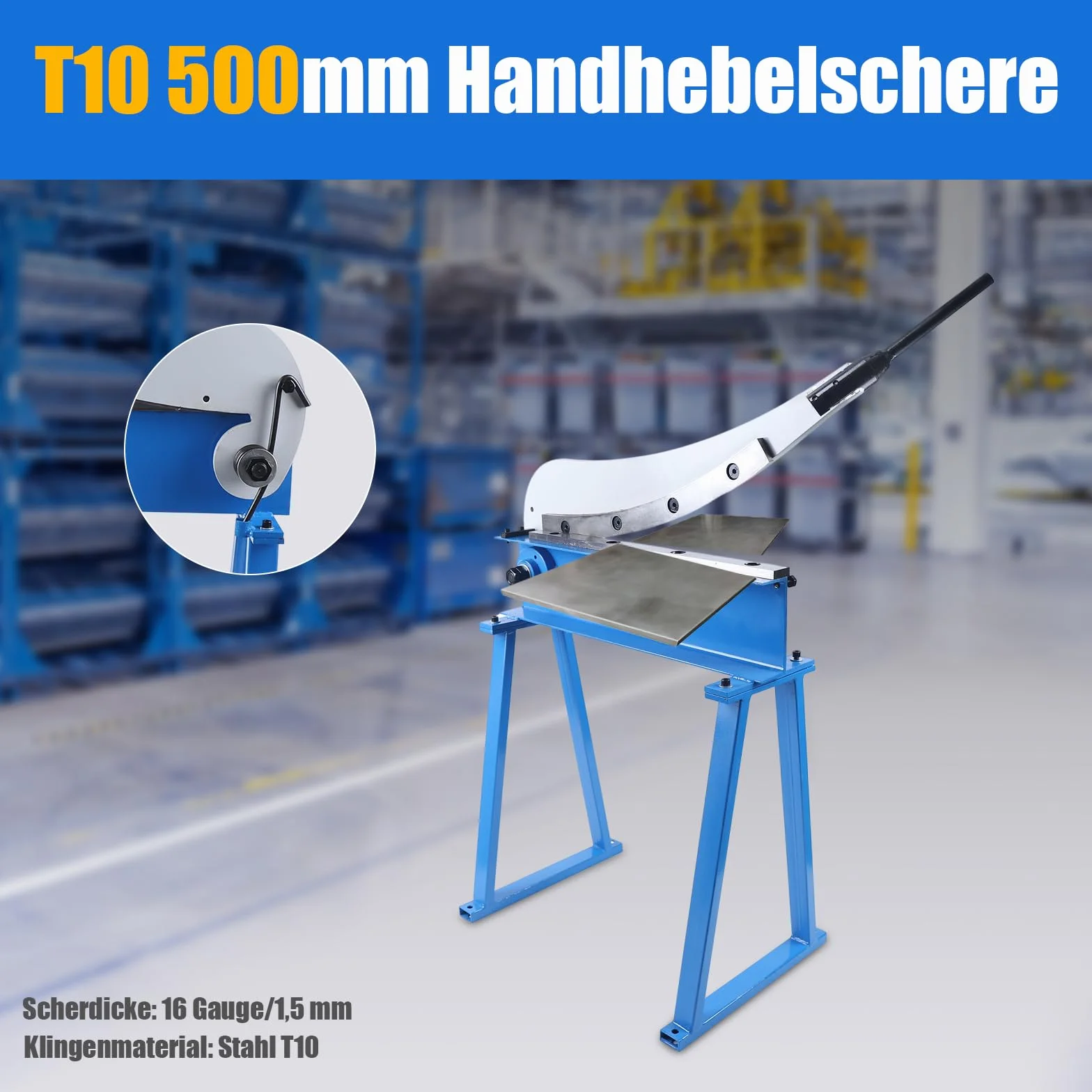 Nożyce do blachy 500 mm T10 gilotynowe dźwigniowe
