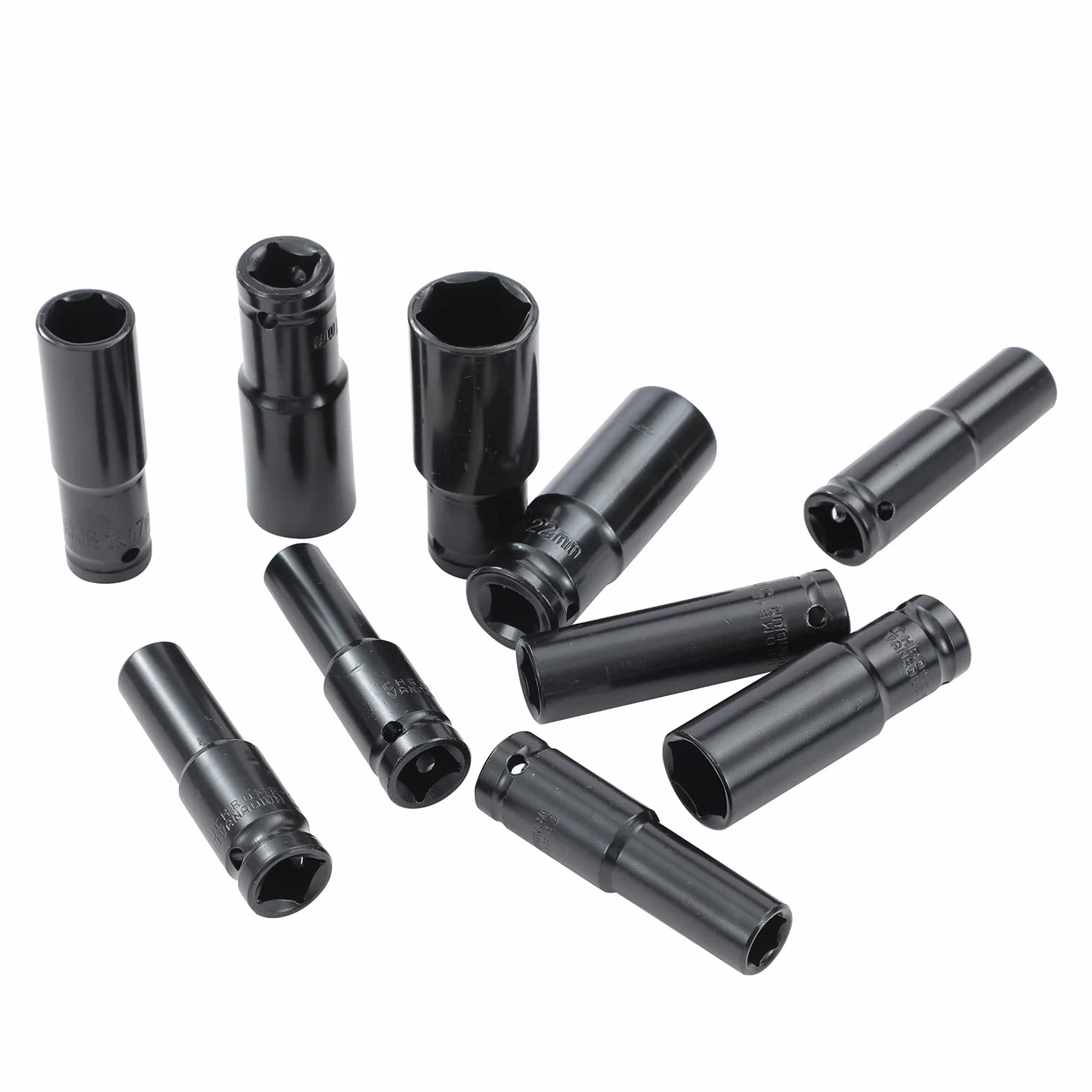 KATSU Zestaw nasadek głębokich udarowych 1/5.1 cm, 10 szt., 10 mm-24 mm, Mertic samochodowe ciężarówki, traktory, silniki, naprawa, DIY, narzędzie mechaniczne (budżet) 420444