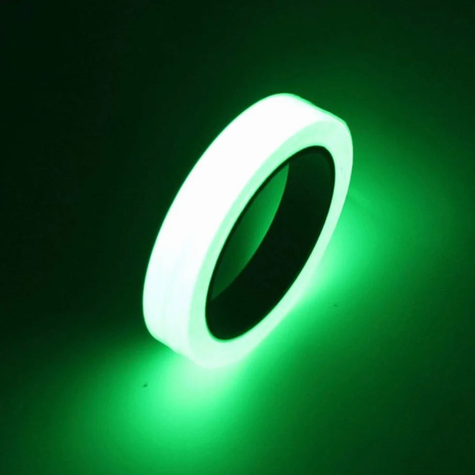 GTIWUNG Świecąca taśma 10 m x 10 mm, zielone światło, fluorescencyjna taśma ostrzegawcza, wodoszczelna, zdejmowana, trwała, przenośna