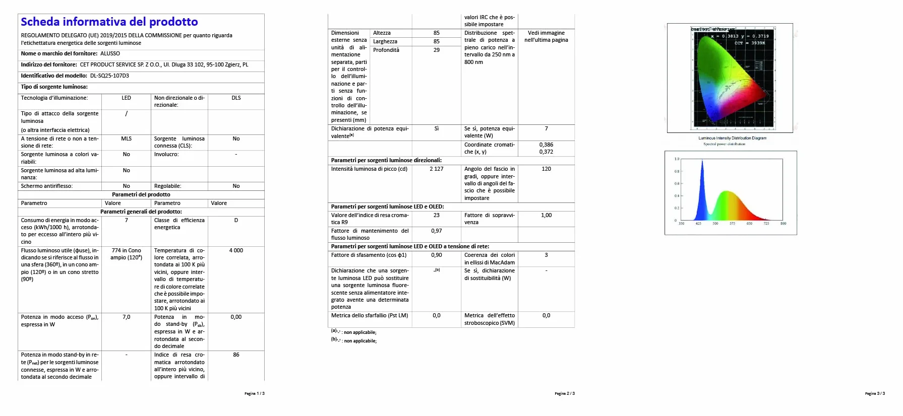 ALUSSO Wodoodporna IP65 Regulowana Oświetlenie LED Spot 230V 7W Sufitowe 3000K 4000K 6500K Okrągłe Czarny Opakowanie 6szt