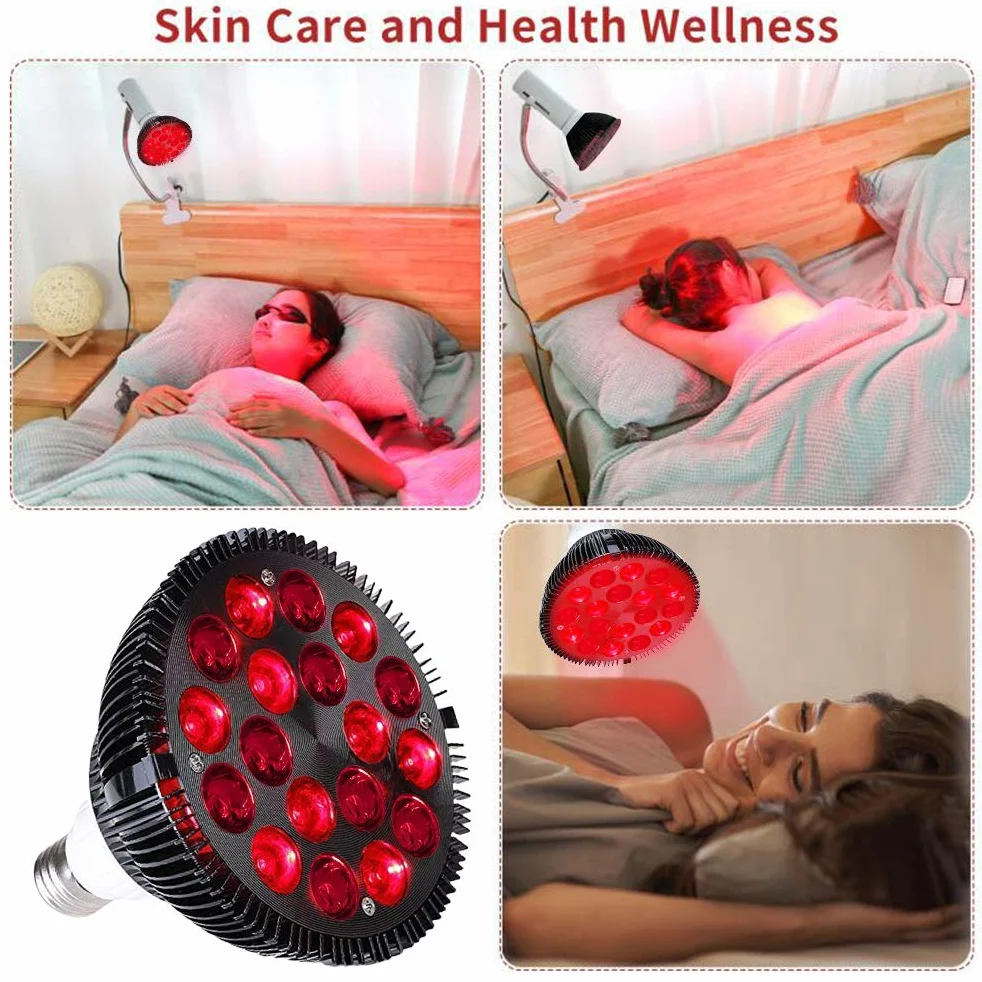 Simcoe Czerwona lampa świetlna, 54 W, lampa terapeutyczna, czerwona 660 nm i 850 nm lampy LED na podczerwień do naprawy problemów ze skórą i łagodzenia bólu