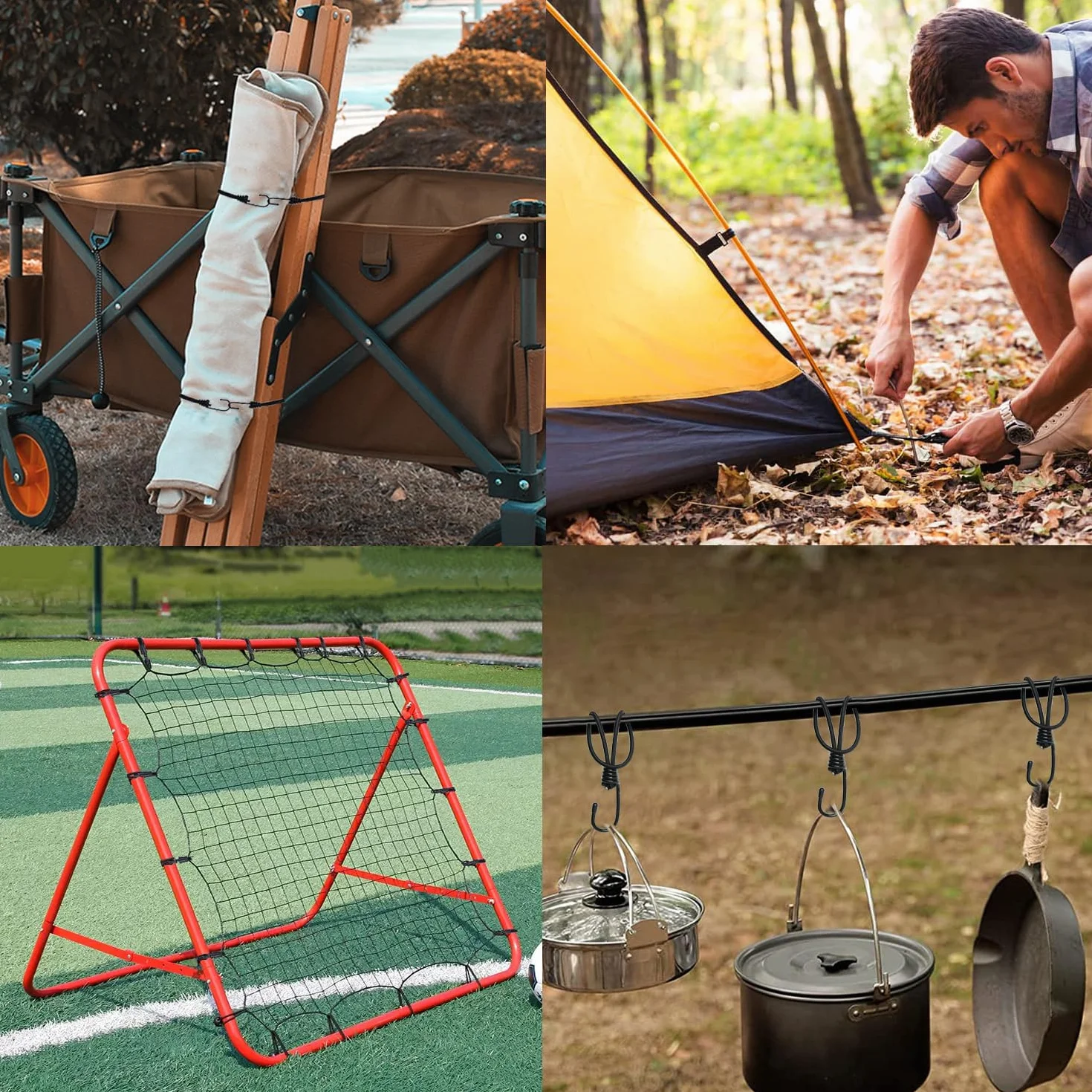 Zestaw 25 gumek napinających z hakami 17 cm napinacz plandeki spiralny gumowy ekspander do plandek