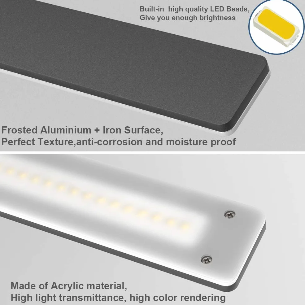 Klighten Lampa ścienna 18 W 104 diody LED 60 cm naturalna biel lustro do makijażu