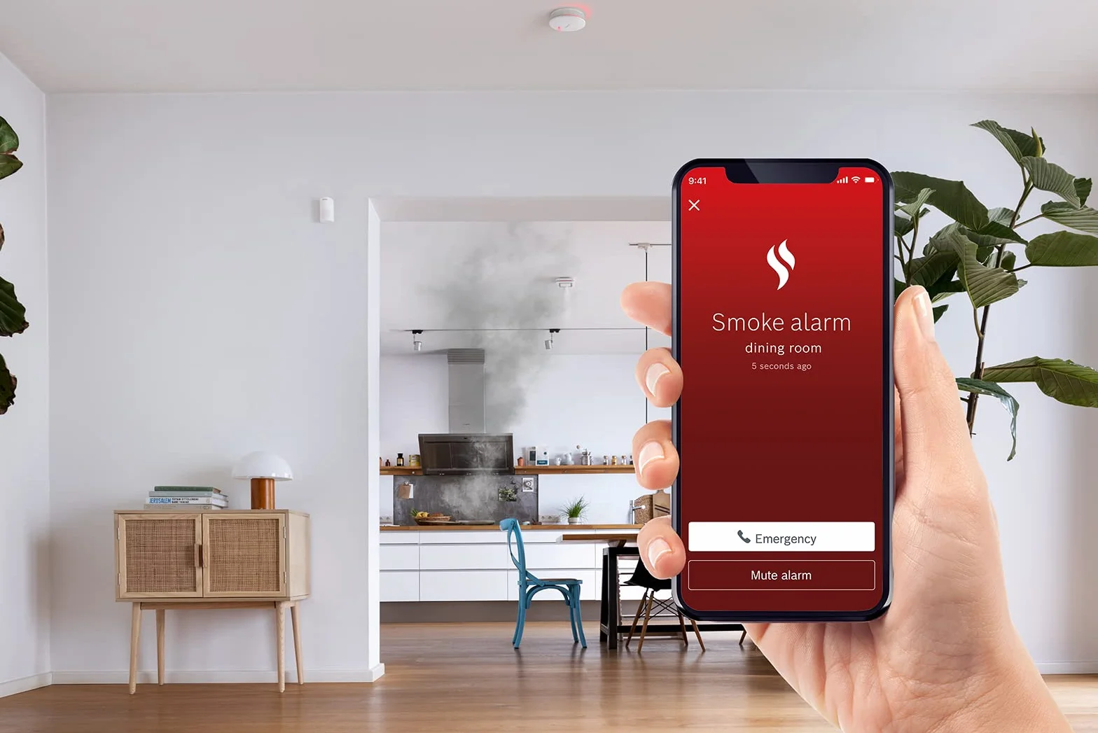 Bosch Smart Home Czujnik Dymu Biały 11 x 11 x 3,7 cm