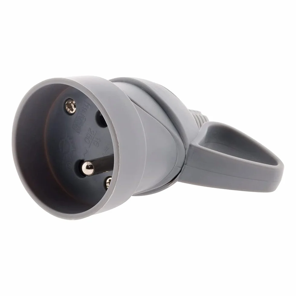 Zenitech - Ring plug 1 socket 16A 2P+E - grey