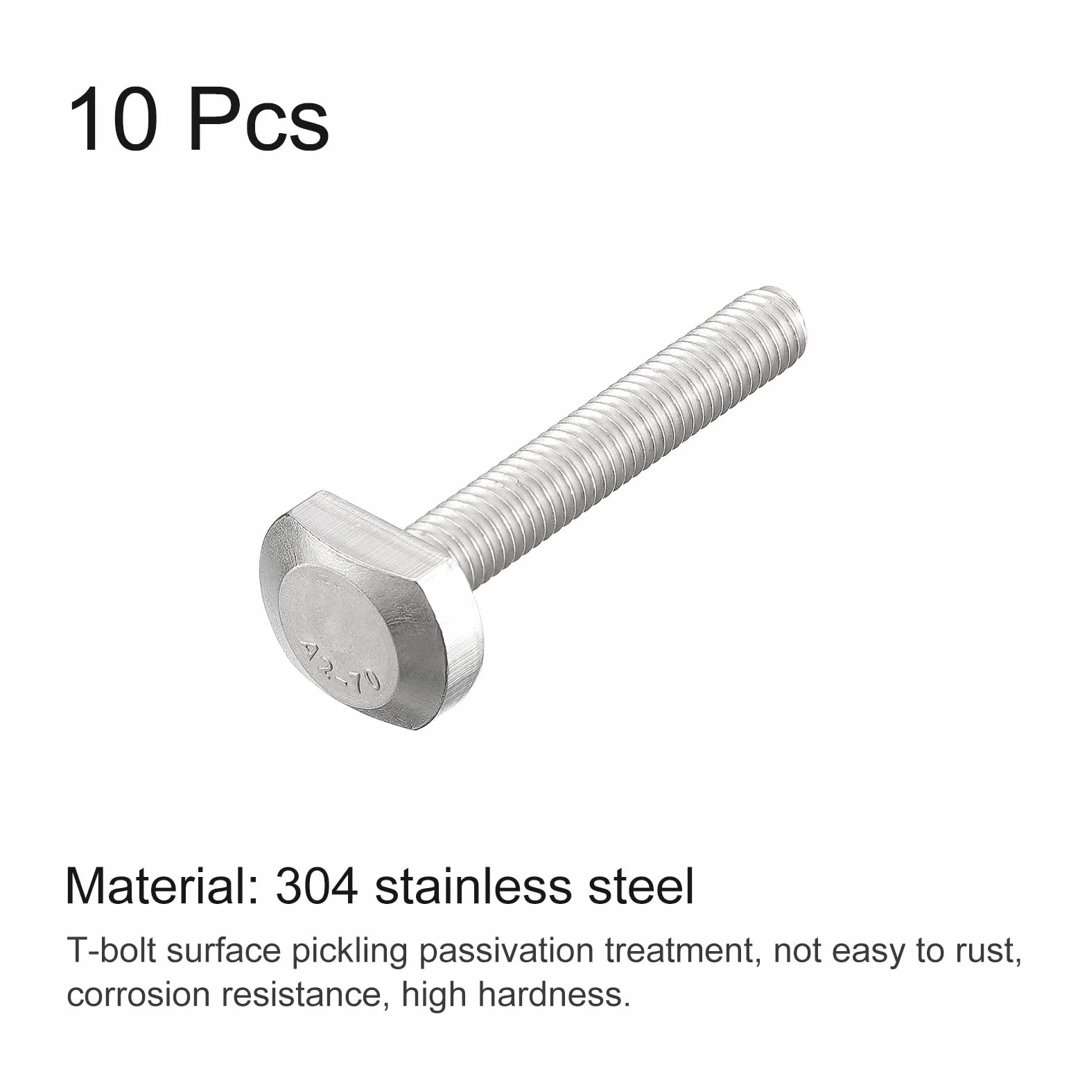 QUARKZMAN 10 szt. śruby z rowkiem T M6 x 40 mm ze stali nierdzewnej 304