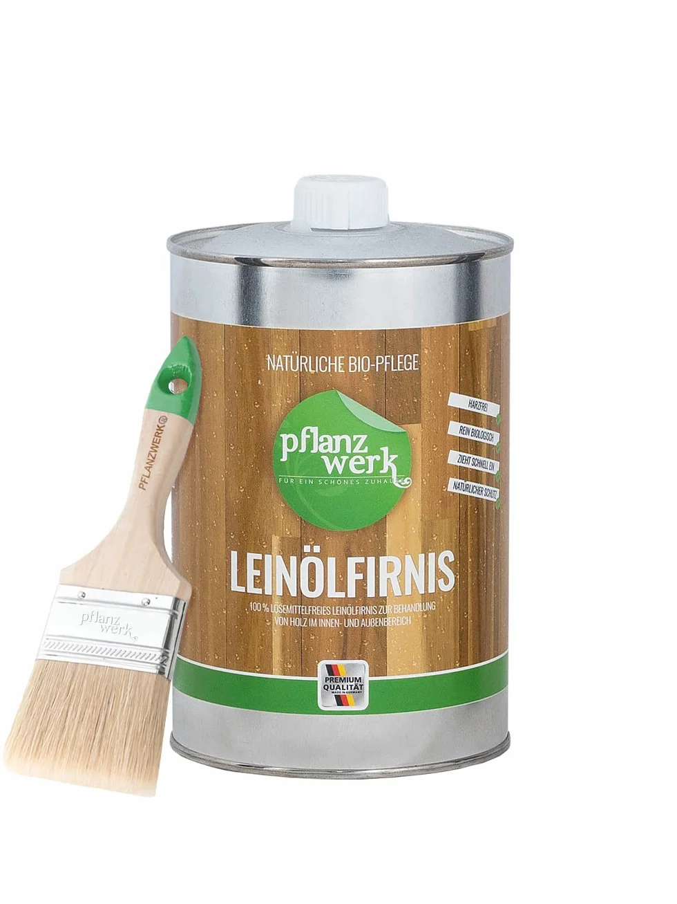 Pflanzwerk olej lniany glazura do drewna 1 litr + gratis pędzel
