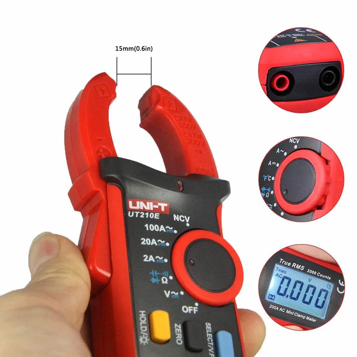 UNI-T UT210E Cyfrowy miernik zacisków DC Clamp Multimetr z podświetleniem LCD