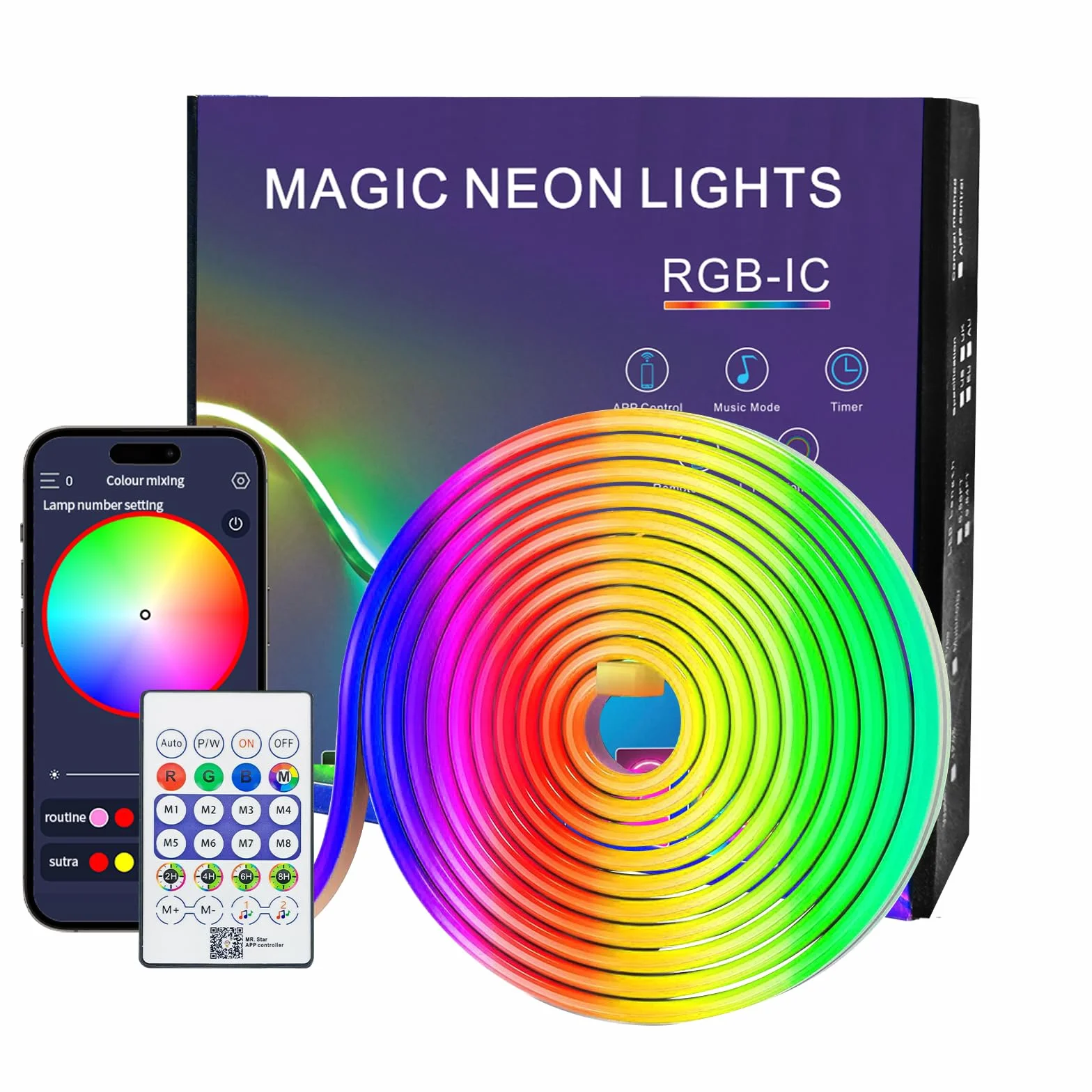 Neonowa taśma LED wodoszczelna IP67 USB 5V RGB z pilotem zdalnego sterowania