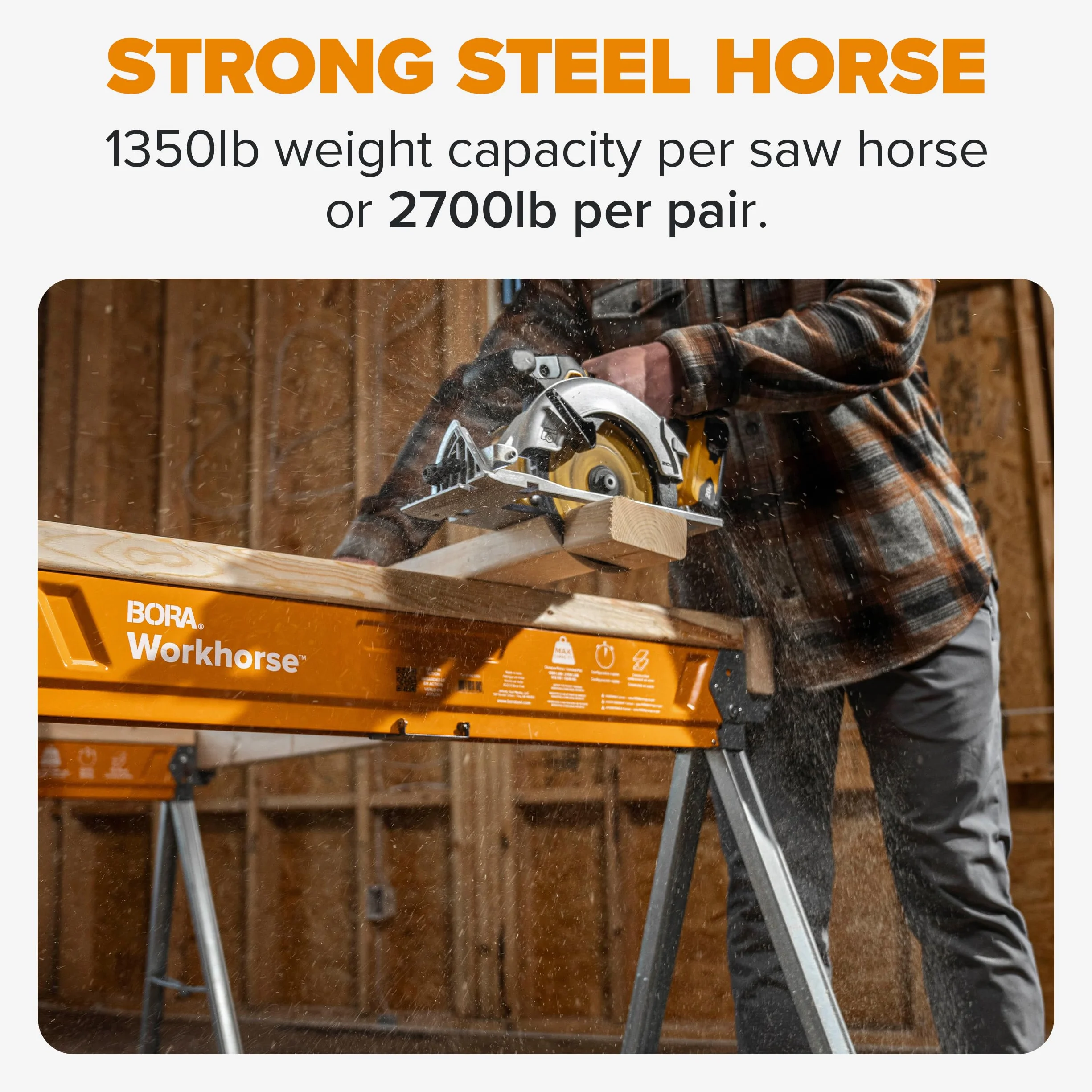 BORA PM-3350T 2-pak składanych ciężkich nóg metalowa piła koń z uchwytem 2 x 4