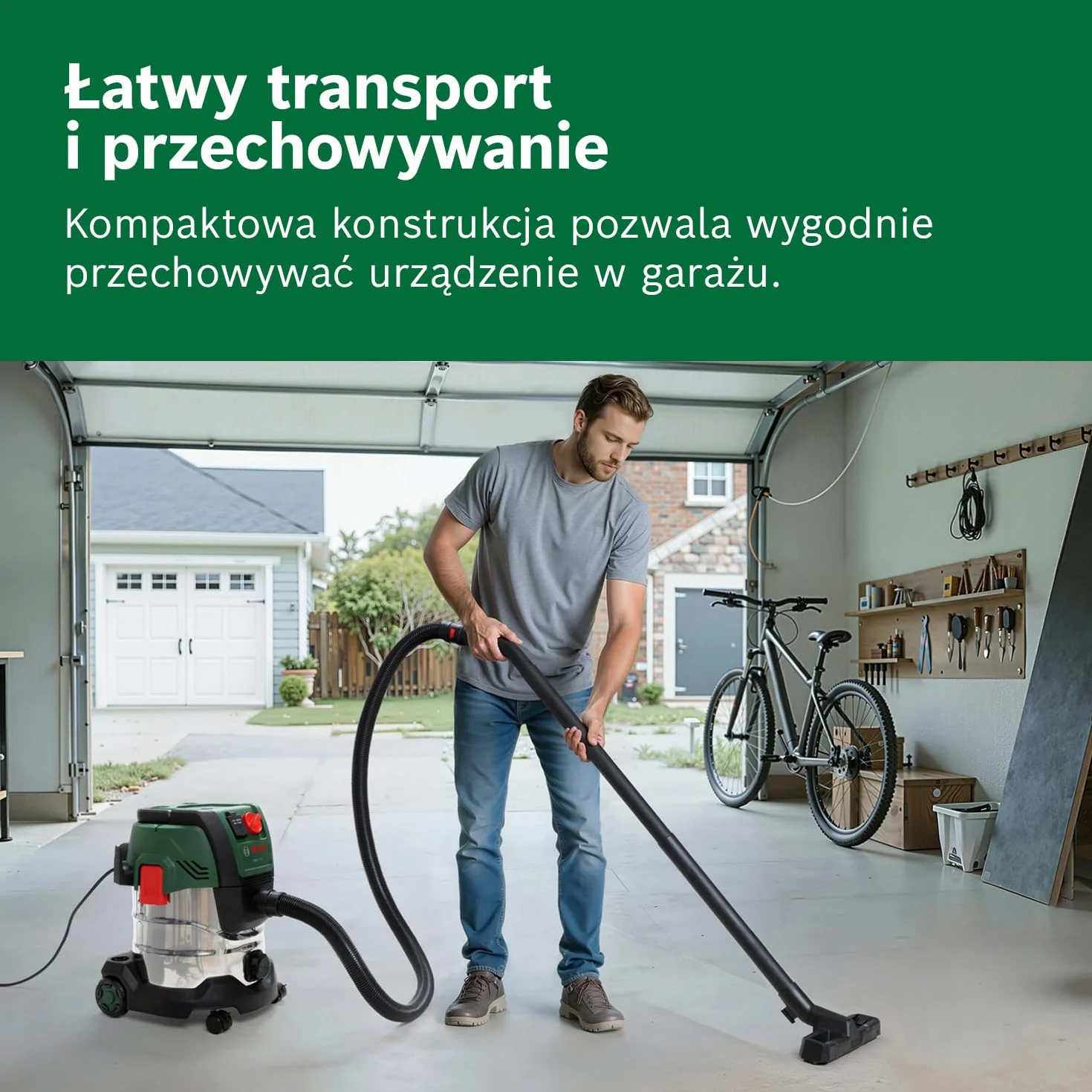 Bosch Odkurzacz sieciowy PAS20-220P 2,2 m wąż odsysający dysza do podłóg filtr płaski fałdowany