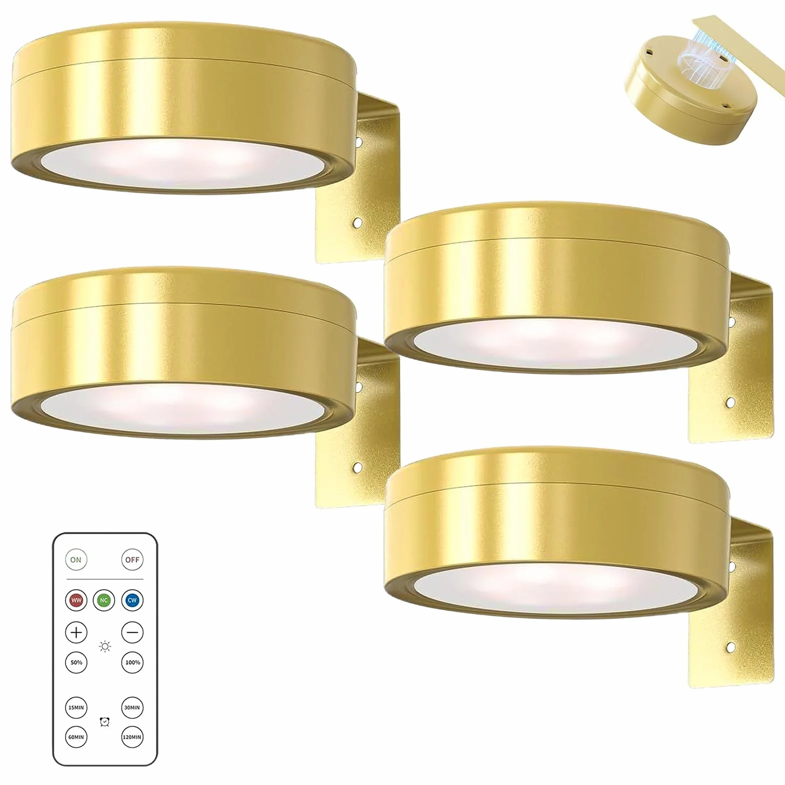 Bezprzewodowa lampa na zdjęcia 4 sztuki oświetlenie ścienne z 3 kolorami pilot zdalnego sterowania akumulatorowa ściemniania timer