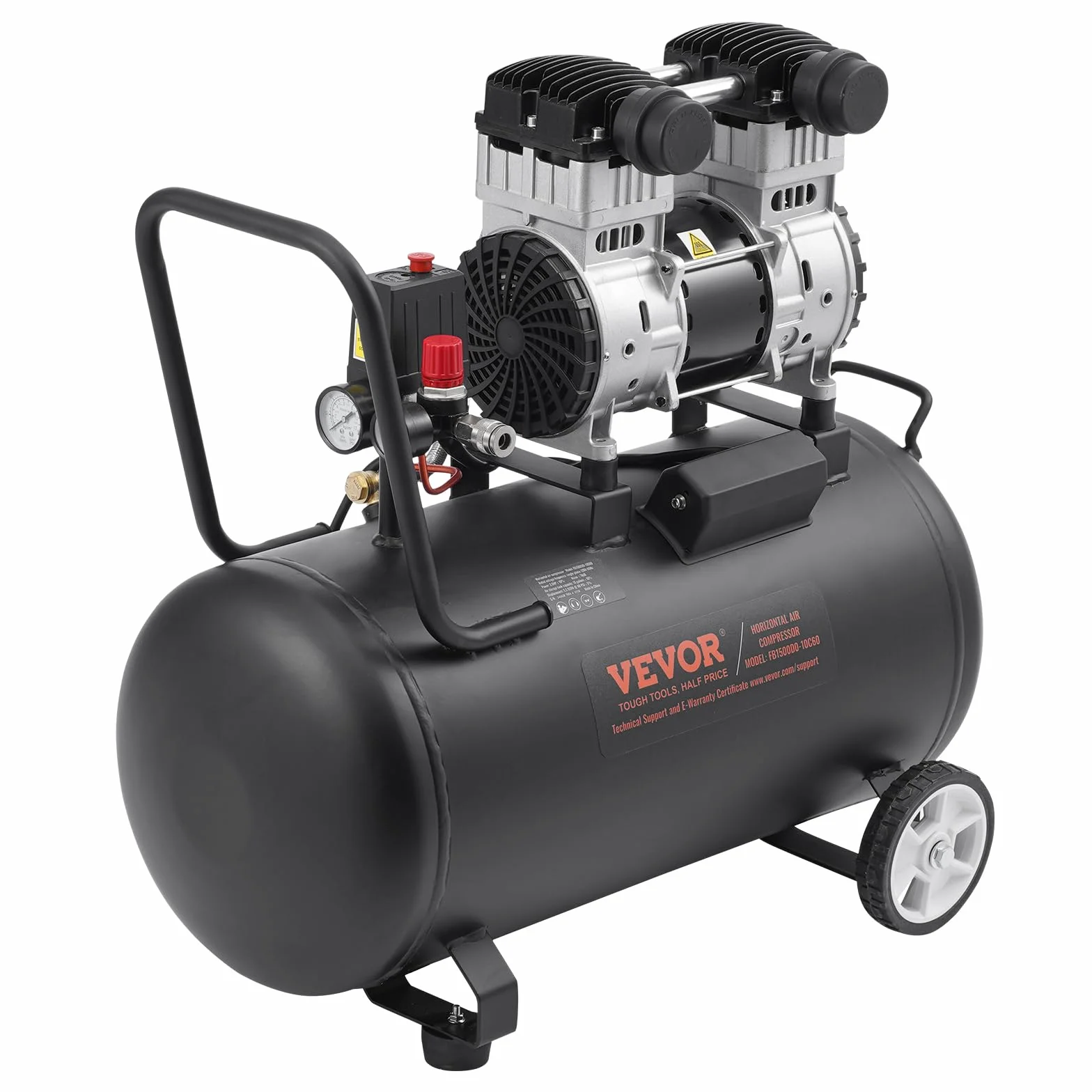VEVOR Sprężarka powietrza 60 l bezolejowa 1,25 kW 5,3 CFM 125 psi