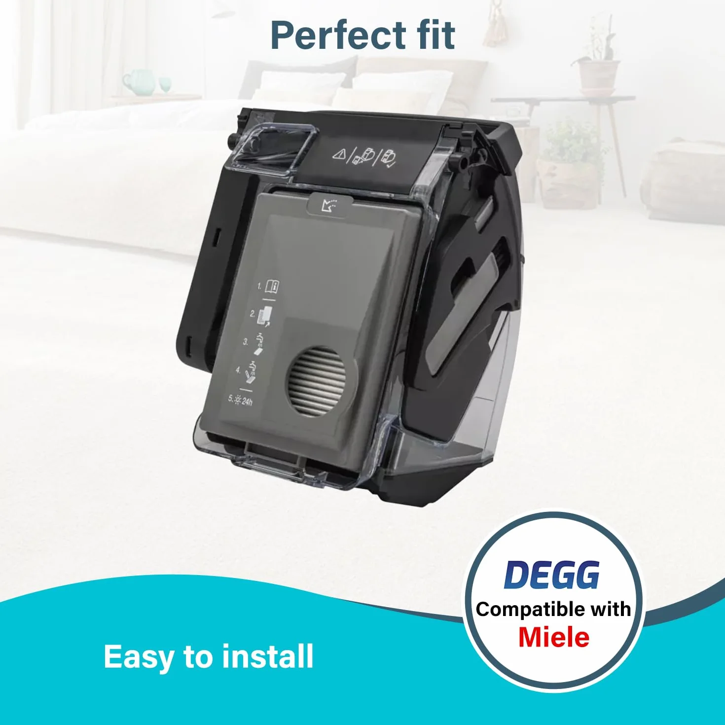 DEGG Zestaw filtrów kompatybilny z Miele Boost CX1 SF-HY 60 CX-FSF Hepa filtr drobnego pyłu dla alergików