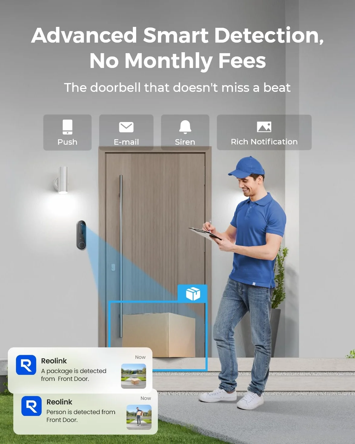 Reolink 2K 4MP Bezprzewodowa Kamera Do Drzwi Wi-Fi 2,4/5 GHz Video Doorbell Akumulator