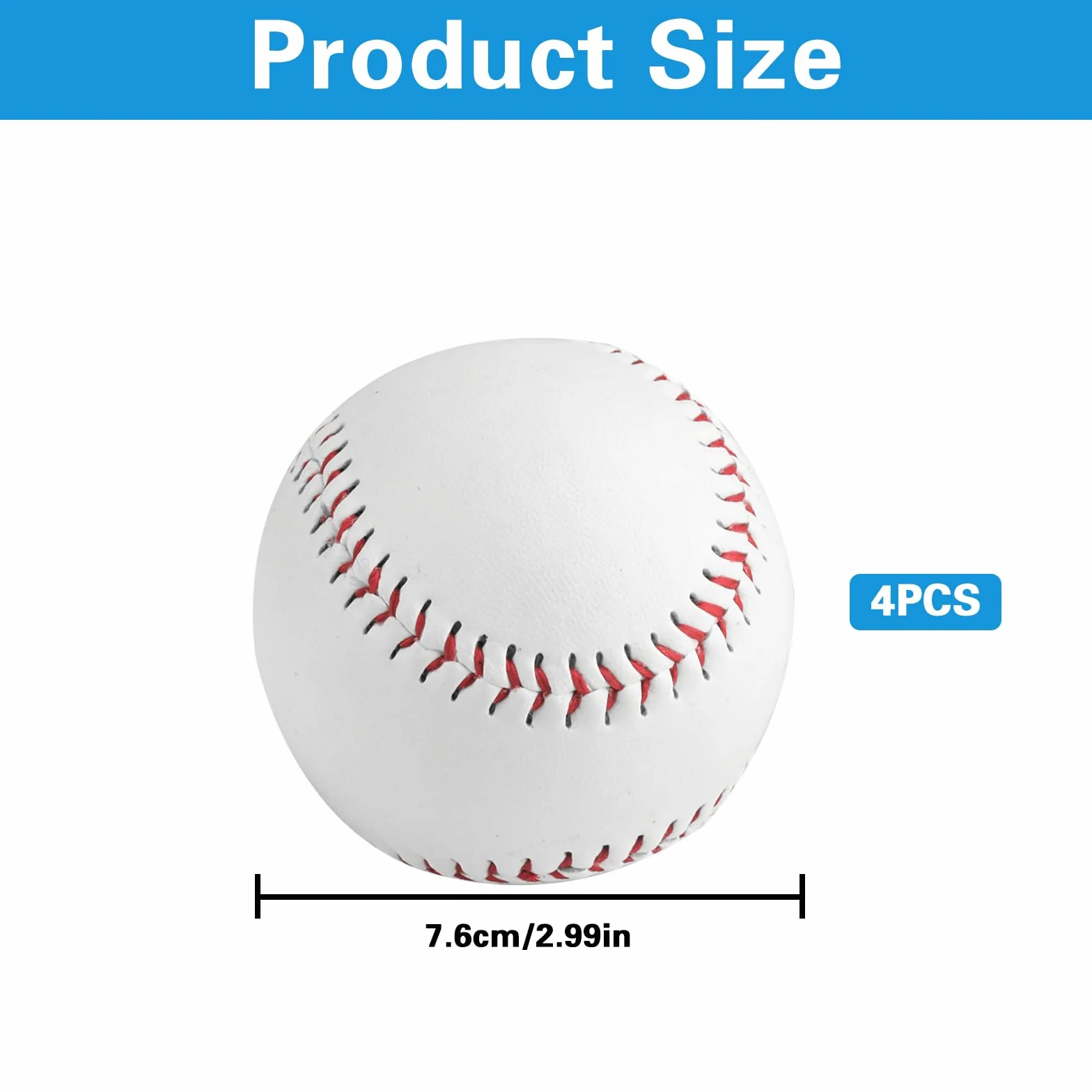 4 sztuki piłek do baseballa 22,86 cm, profesjonalne ręcznie szyte piłki do baseballa, piłki do baseballa PU, twarde miękkie miękkie kauczukowe rdzenie piłki do baseballa dla dorosłych