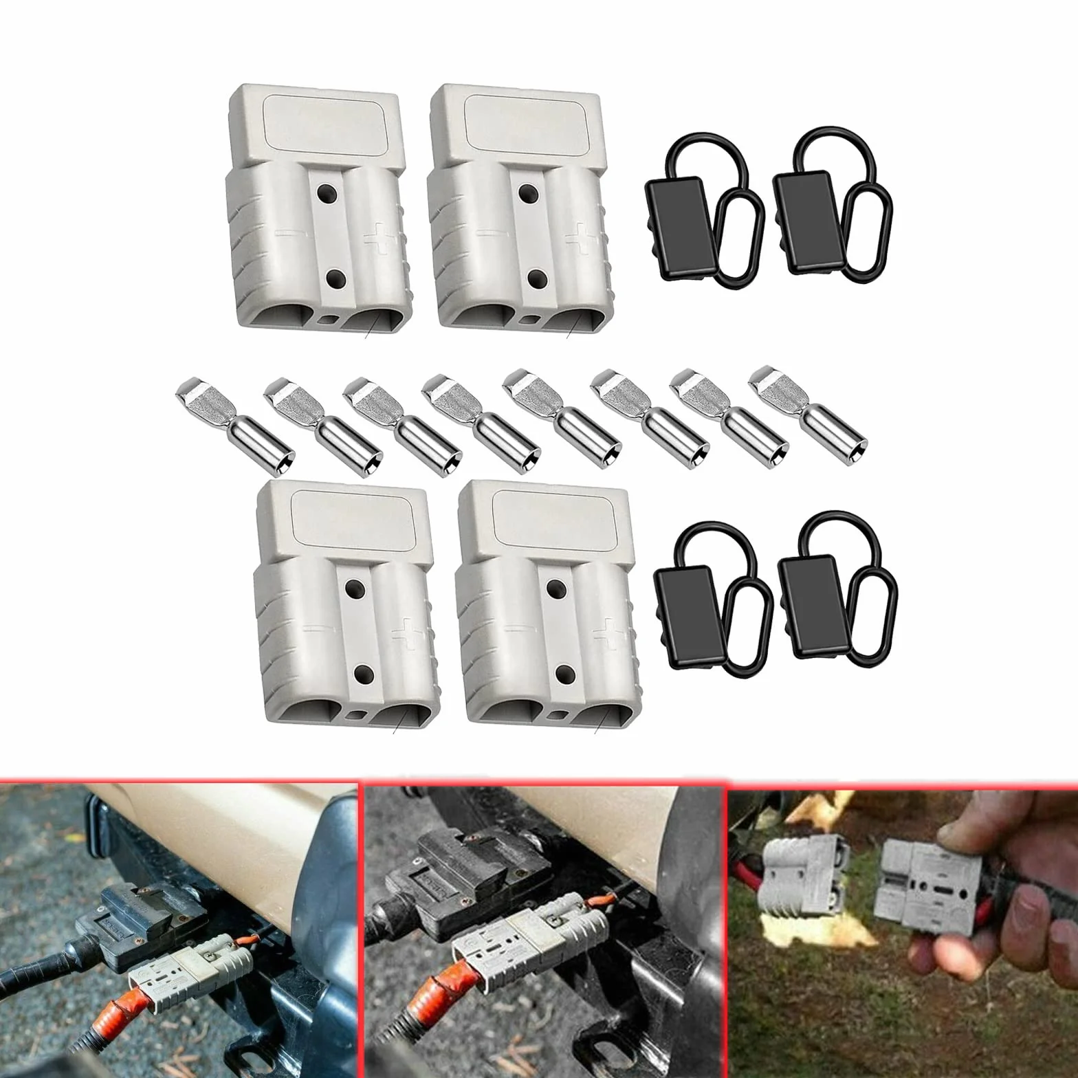 Anderson Konektör 50A 175A 24V 600V Akü Hızlı Bağlantı Modüler Güç Konnektörleri Zestaw Quick Plug Szary