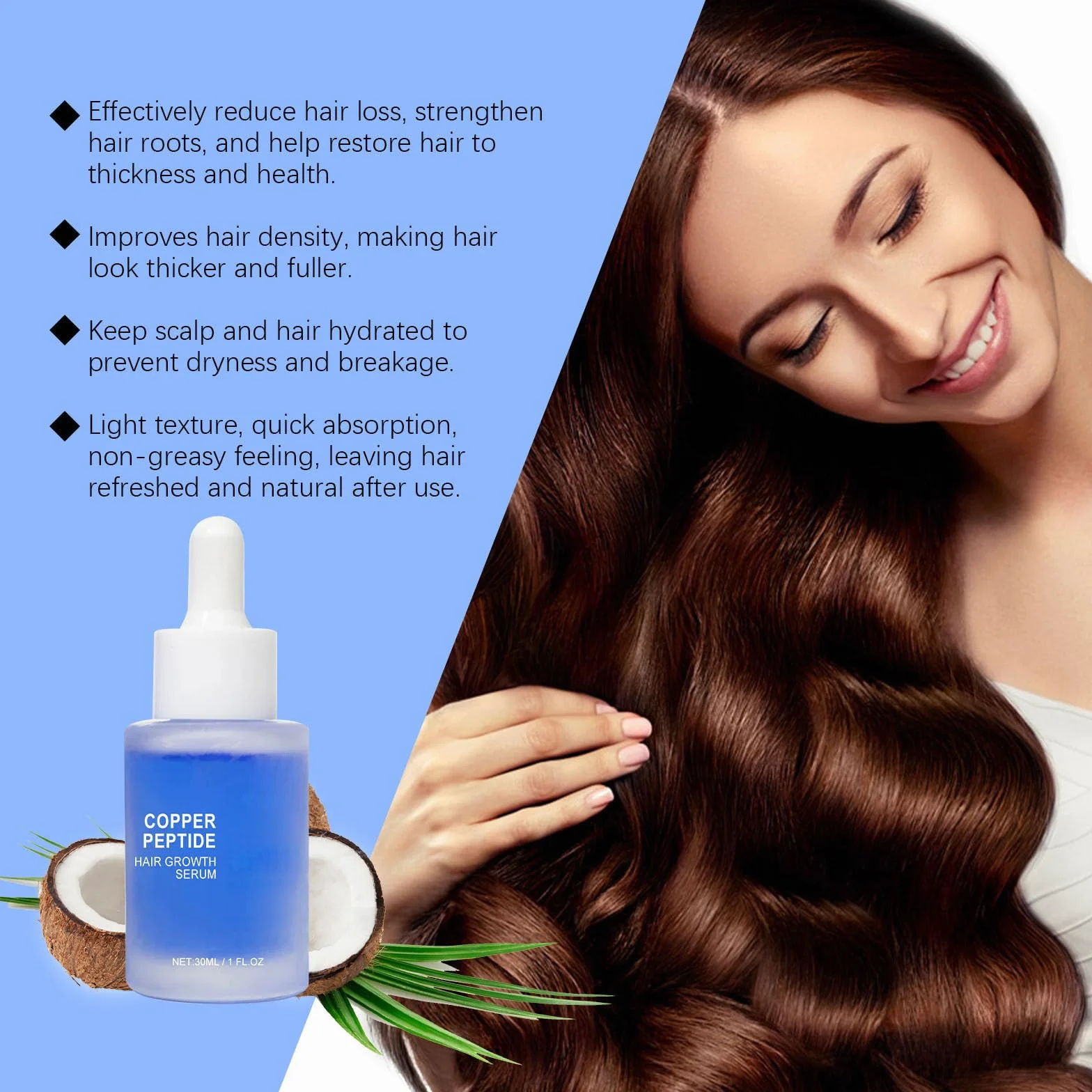 Fleava Advanced peptyd miedziany, peptyd miedziany, serum koloidalne, miedź, krem Fleava Hair Regrowth, serum na wzrost włosów Fleava, dla kobiet i mężczyzn