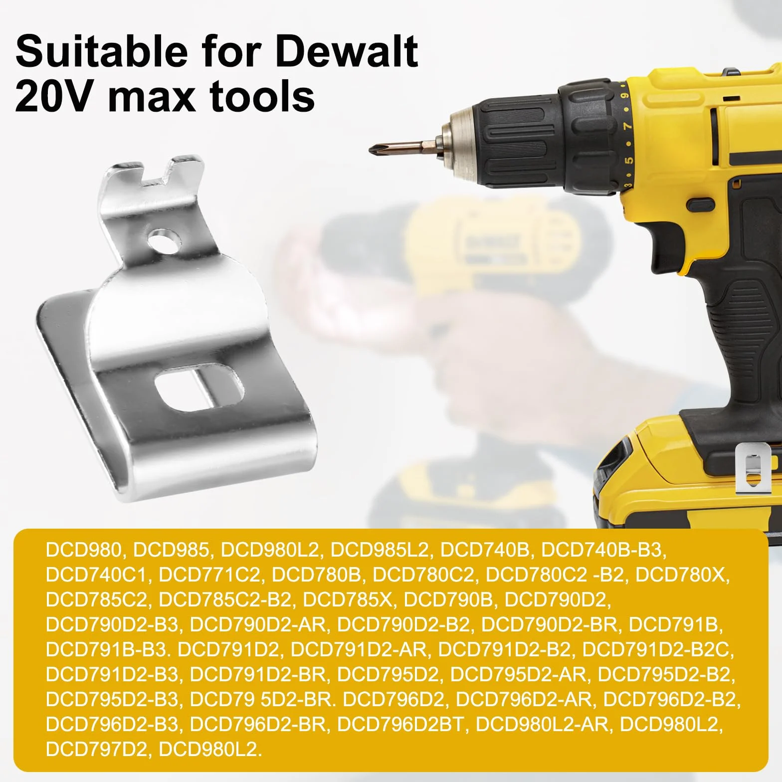 Dewalt Zaczepy do Paska Stal Nierdzewna 10 szt. Pasuje do 20V DCD985 DCD980