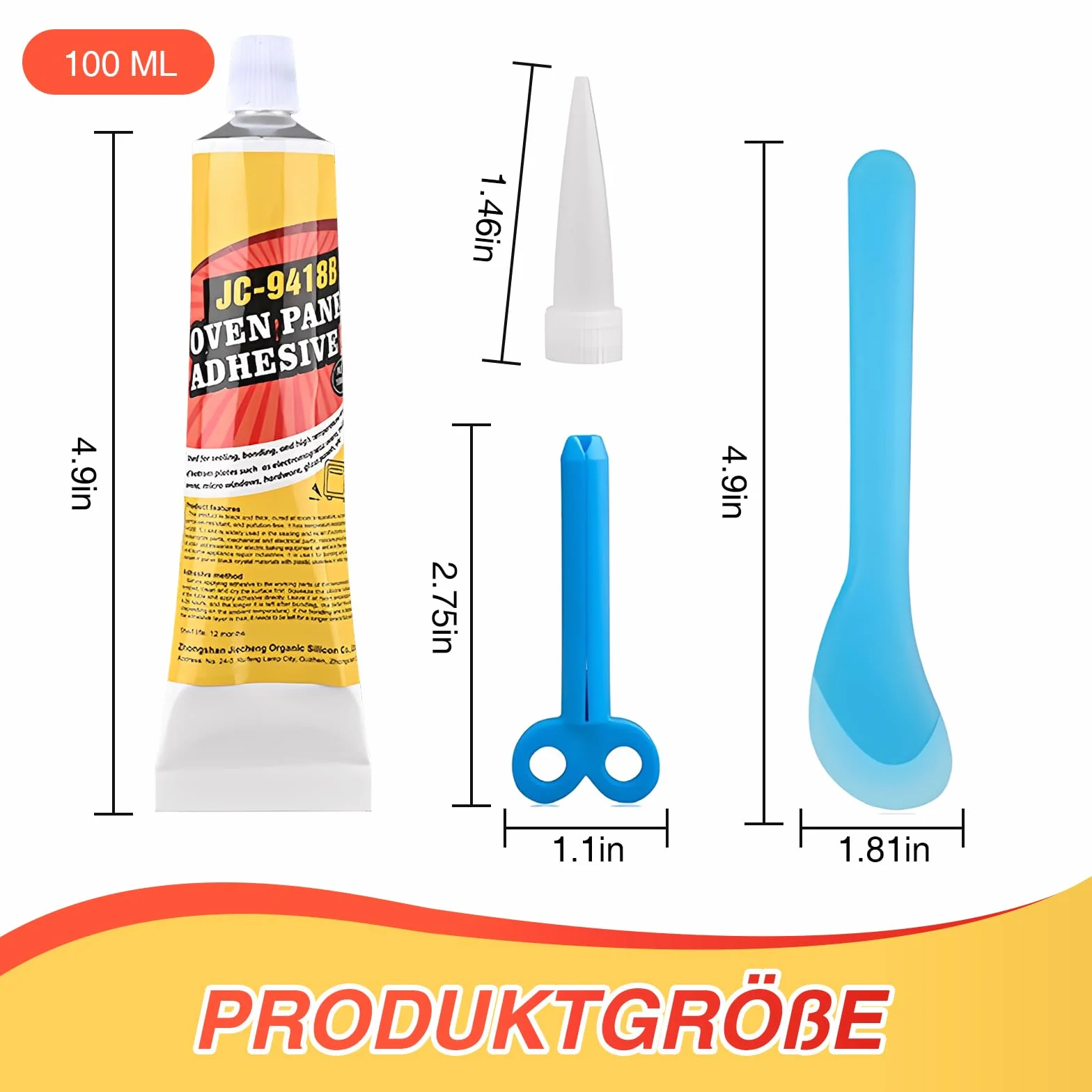 Klej silikonowy wysokotemperaturowy 1100°C do piekarnika i kominka 100 ml czarny