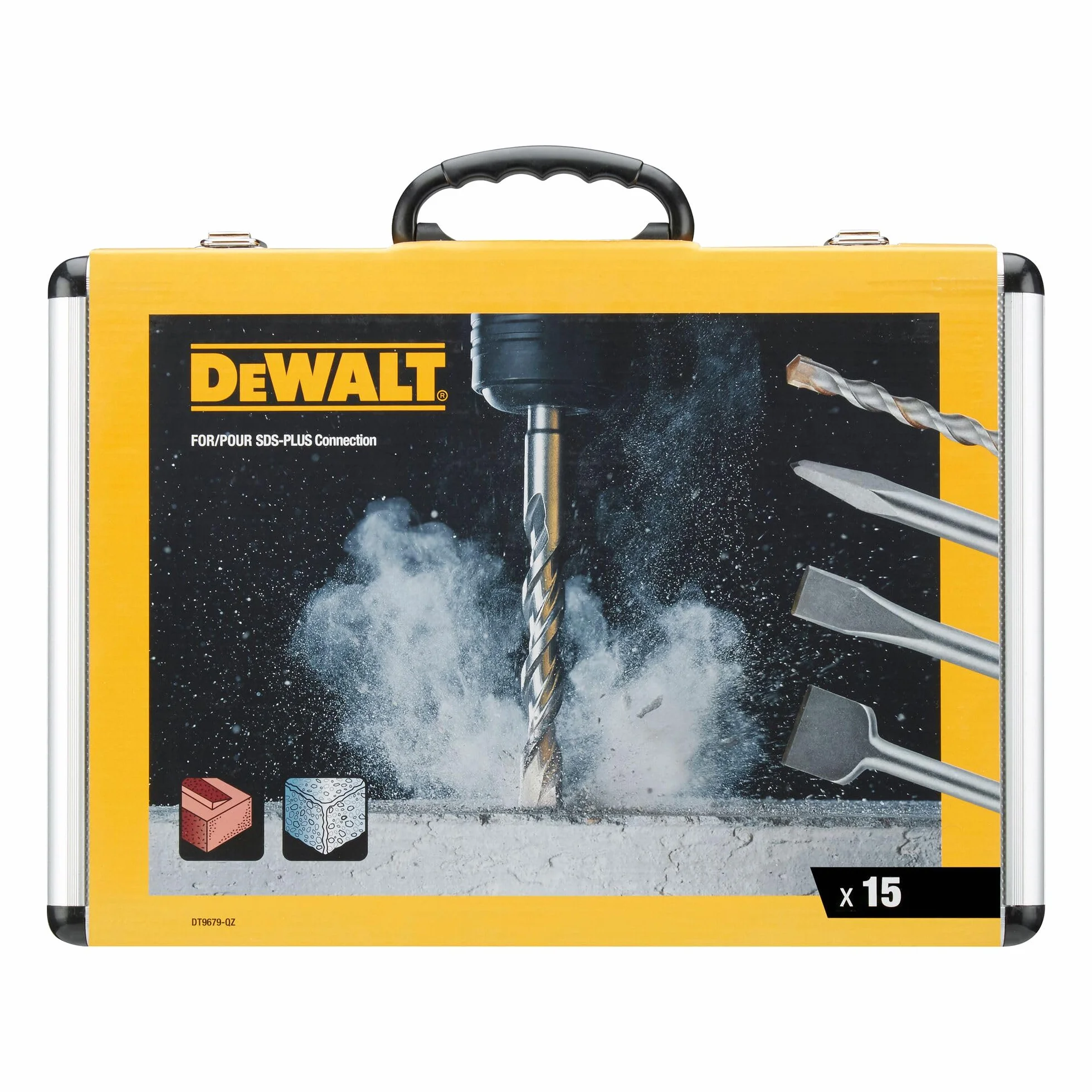 Dewalt Dt9679-Qz Zestaw Dłut 12 Elementów Szary Żółty