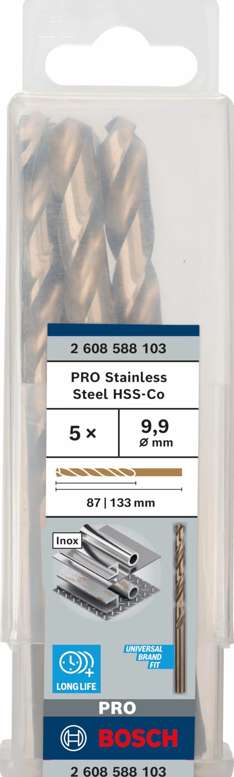 Bosch Hss-Co wiertło do metalu 9,9 x 8 mm złoto