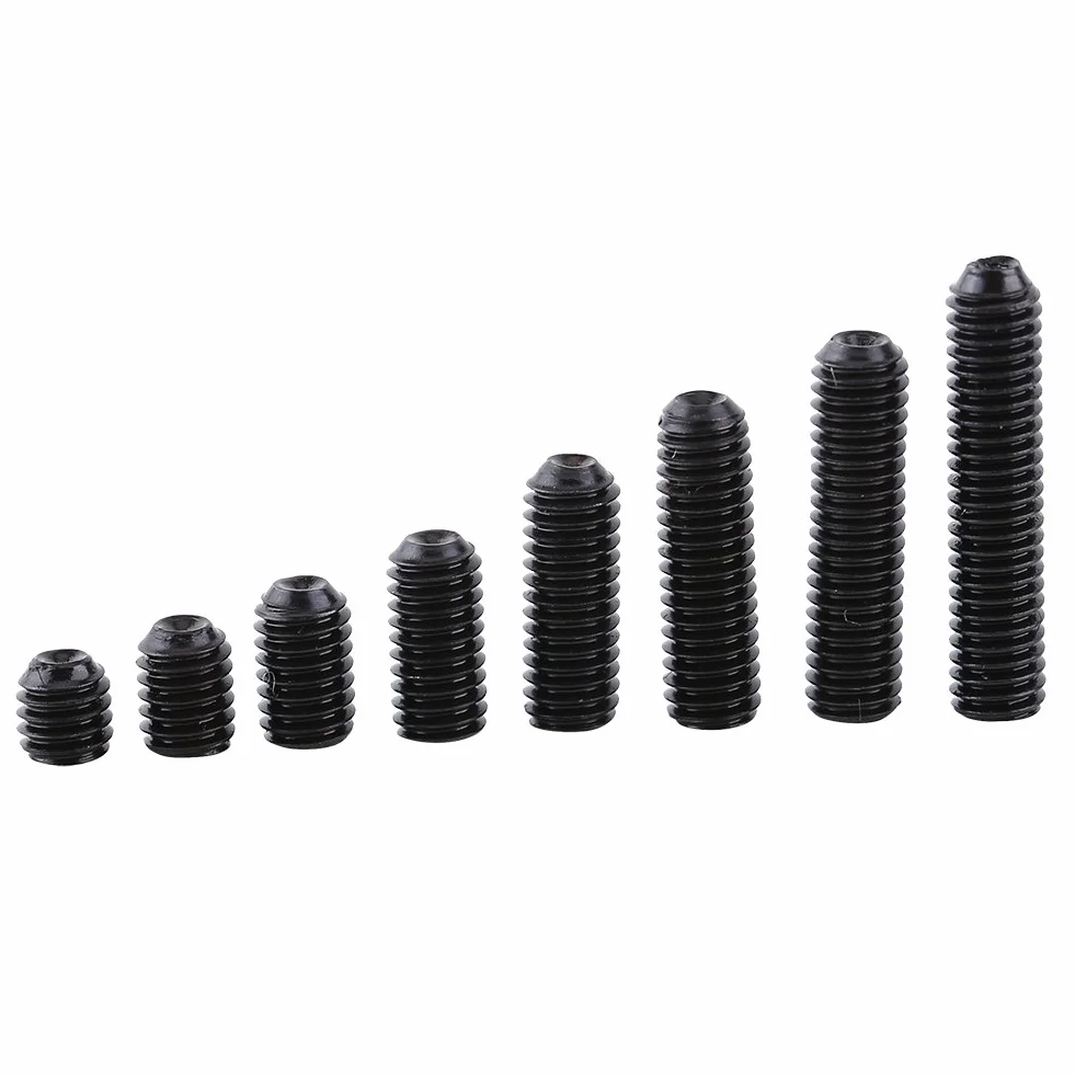 200 Stück M3 Kohlenstoffstahl Hex Madenschrauben Set Cup Punkt Maschine Verschluss