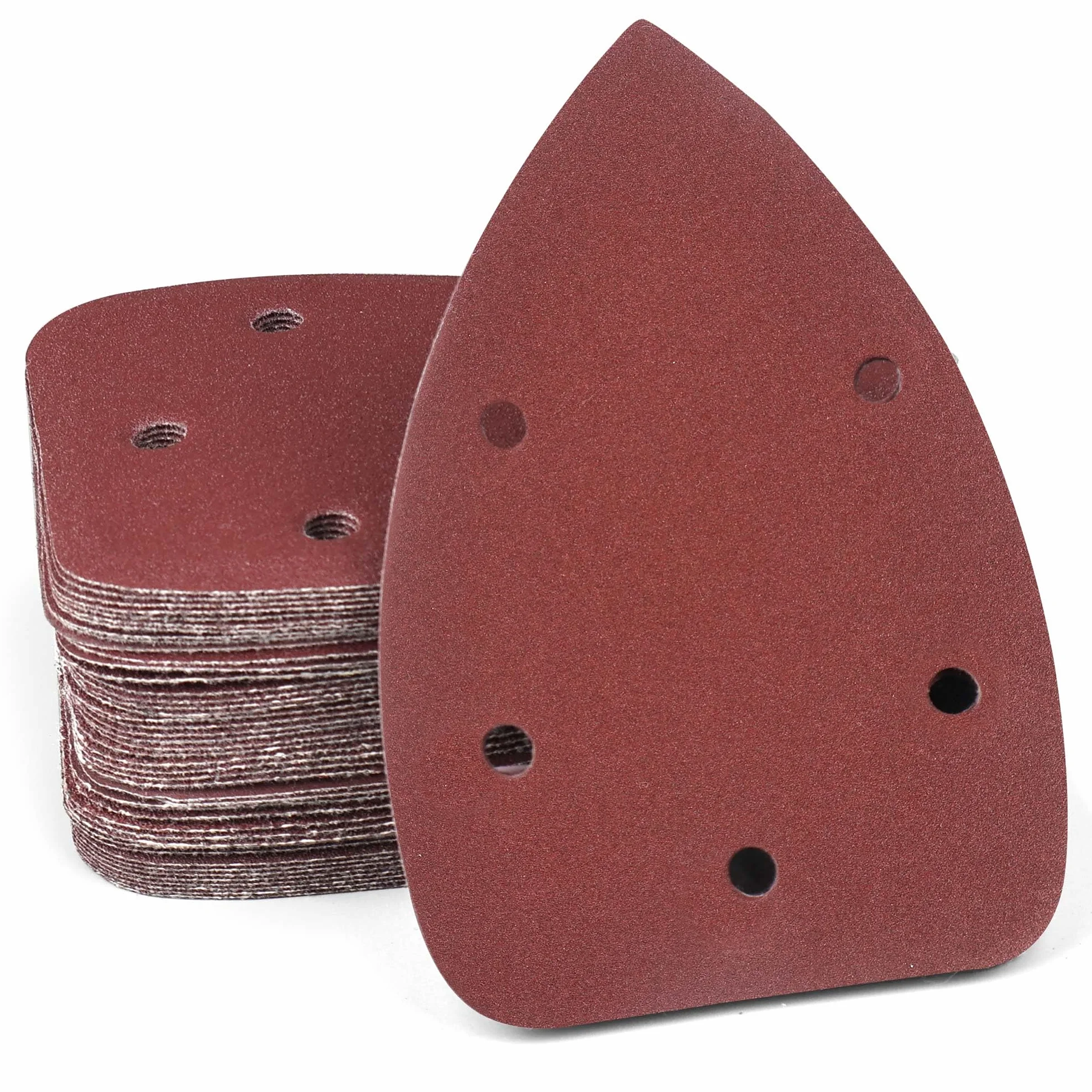 60 sztuk papieru ściernego, szlifierki trójkątne, 140 mm x 90 mm, 5-otworowe, zestaw 10 x 60/80/100/120/180/240