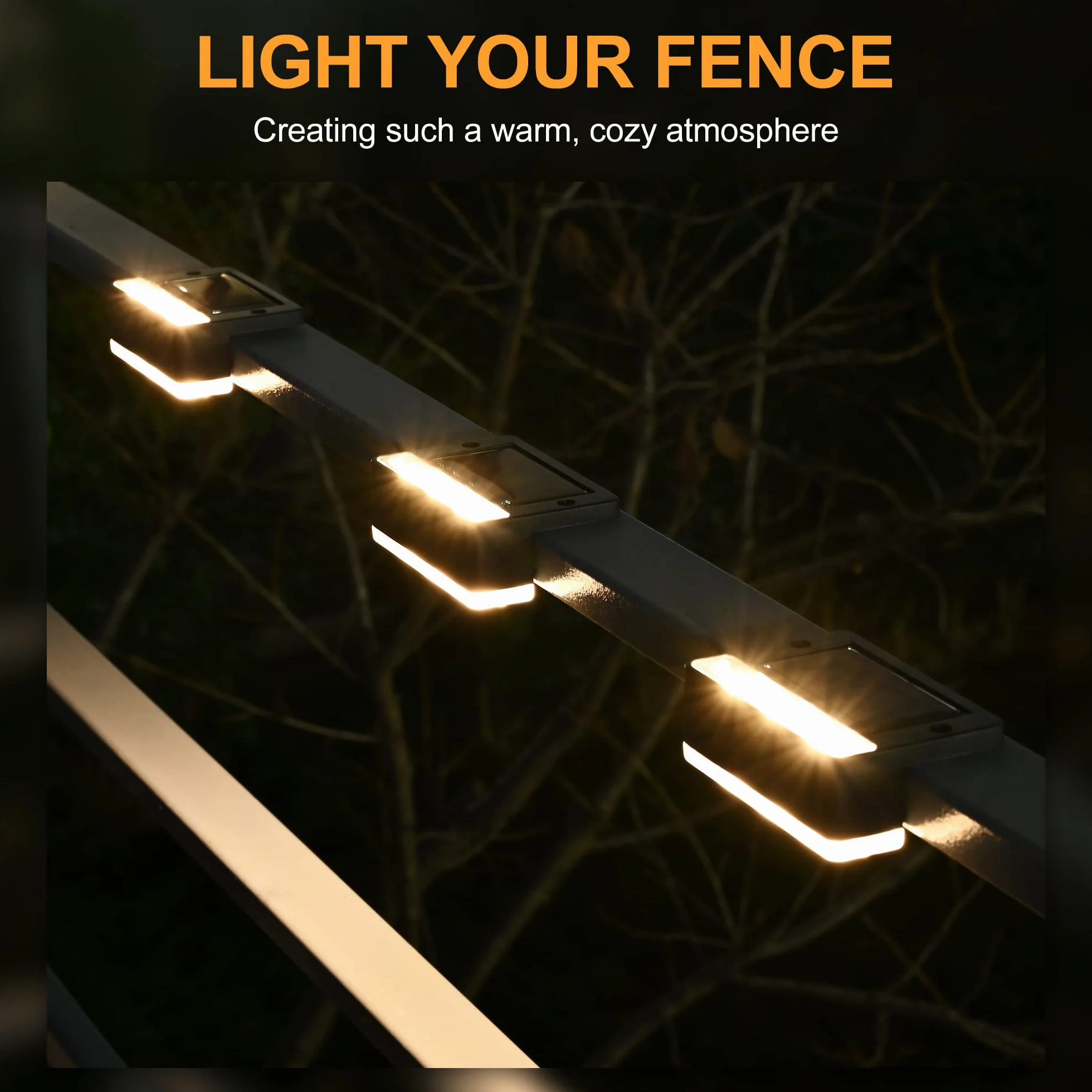 Solpex Lampy solarne do użytku na zewnątrz, 4 sztuki, ciepła biel, oświetlenie schodów, wodoszczelne, oświetlenie LED na schodach zewnętrznych, schodach, ogrodzenie, ogród, podwórko, taras, rynna
