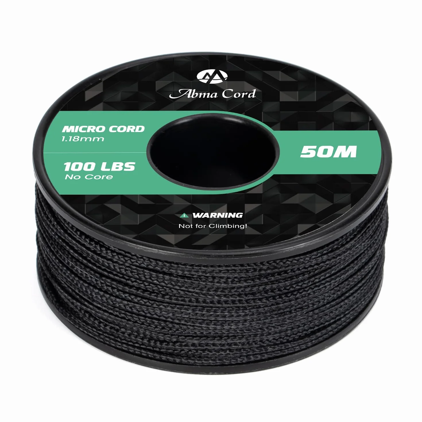 Paracord 1.18mm 50M Mikro Linka Szpula Czarny 45kg