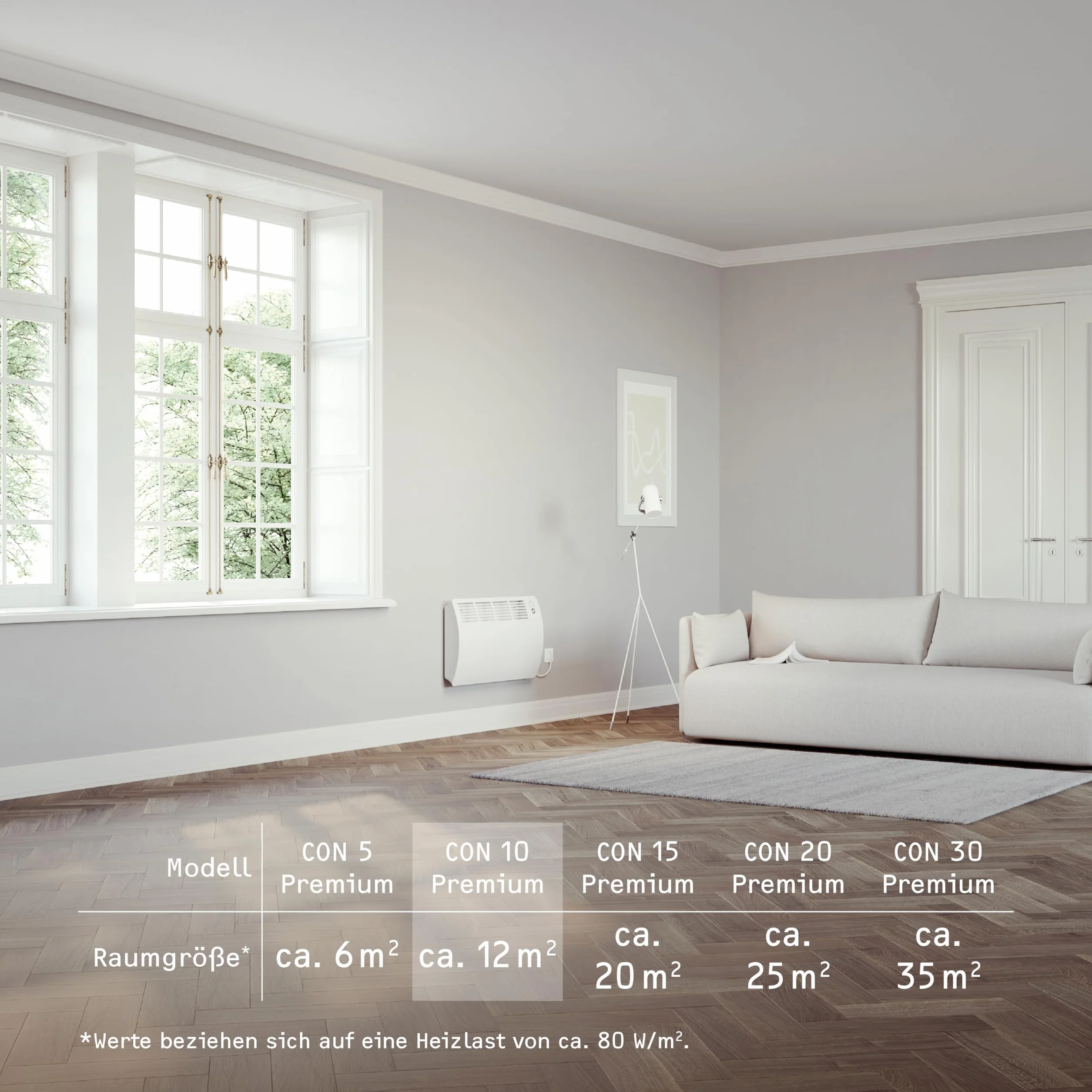 STIEBEL ELTRON Konwektor wiszący CON 10 Premium 1 kW 12 m² VDE LCD programator tygodniowy Silent Mode