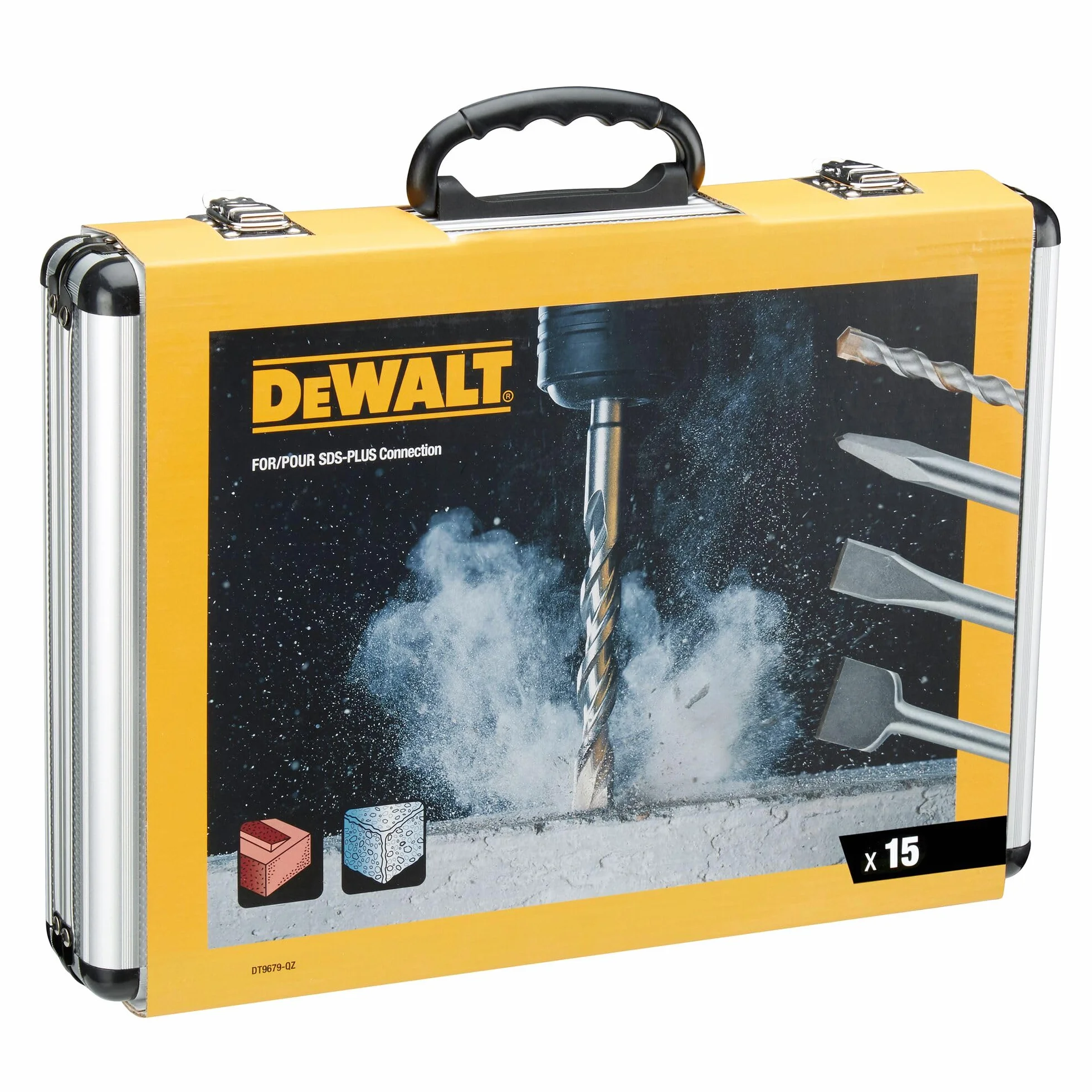 Dewalt Dt9679-Qz Zestaw Dłut 12 Elementów Szary Żółty