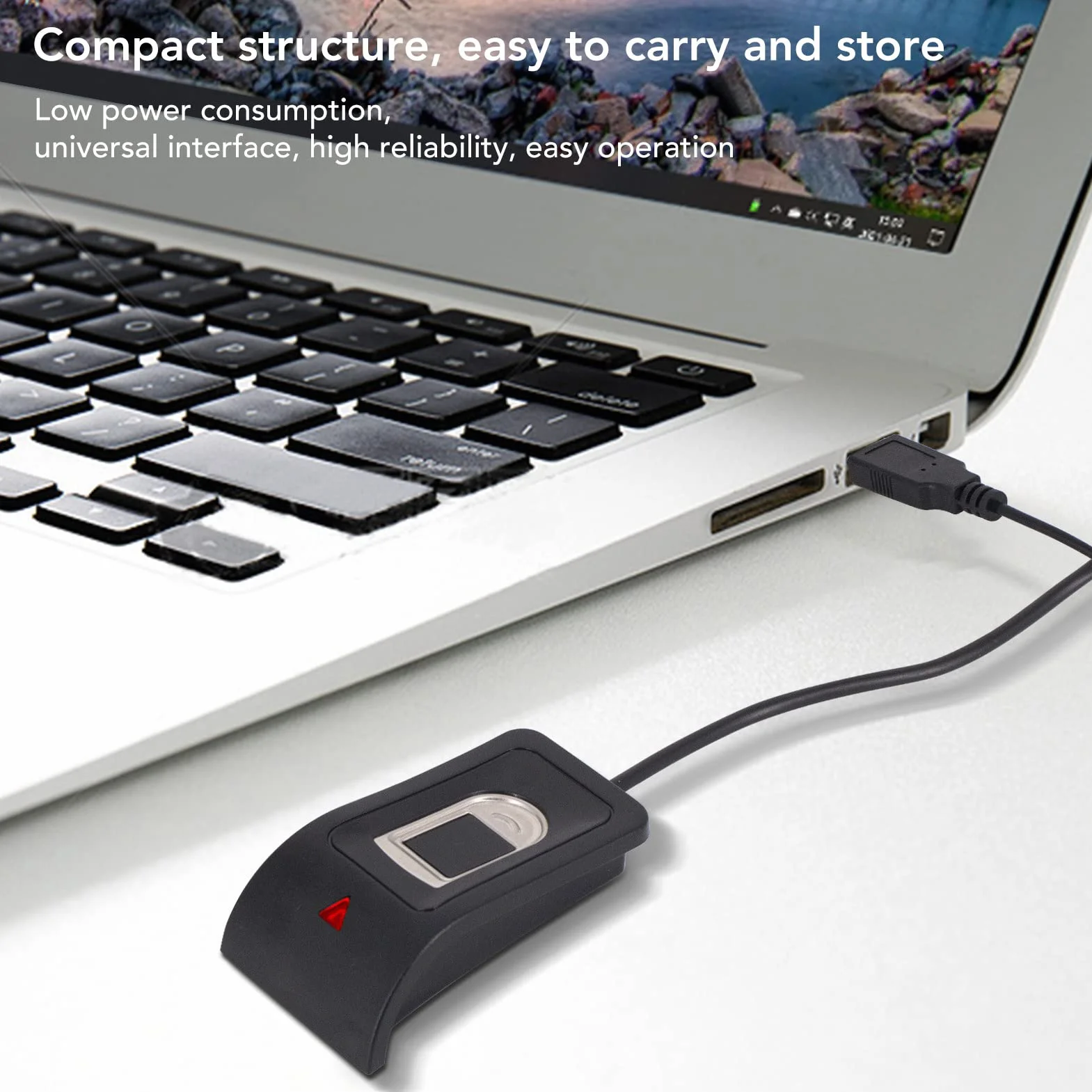 Czytnik Linii Papilarnych USB, Mini Klucz Bezpieczeństwa Biometryczny Skaner na PC