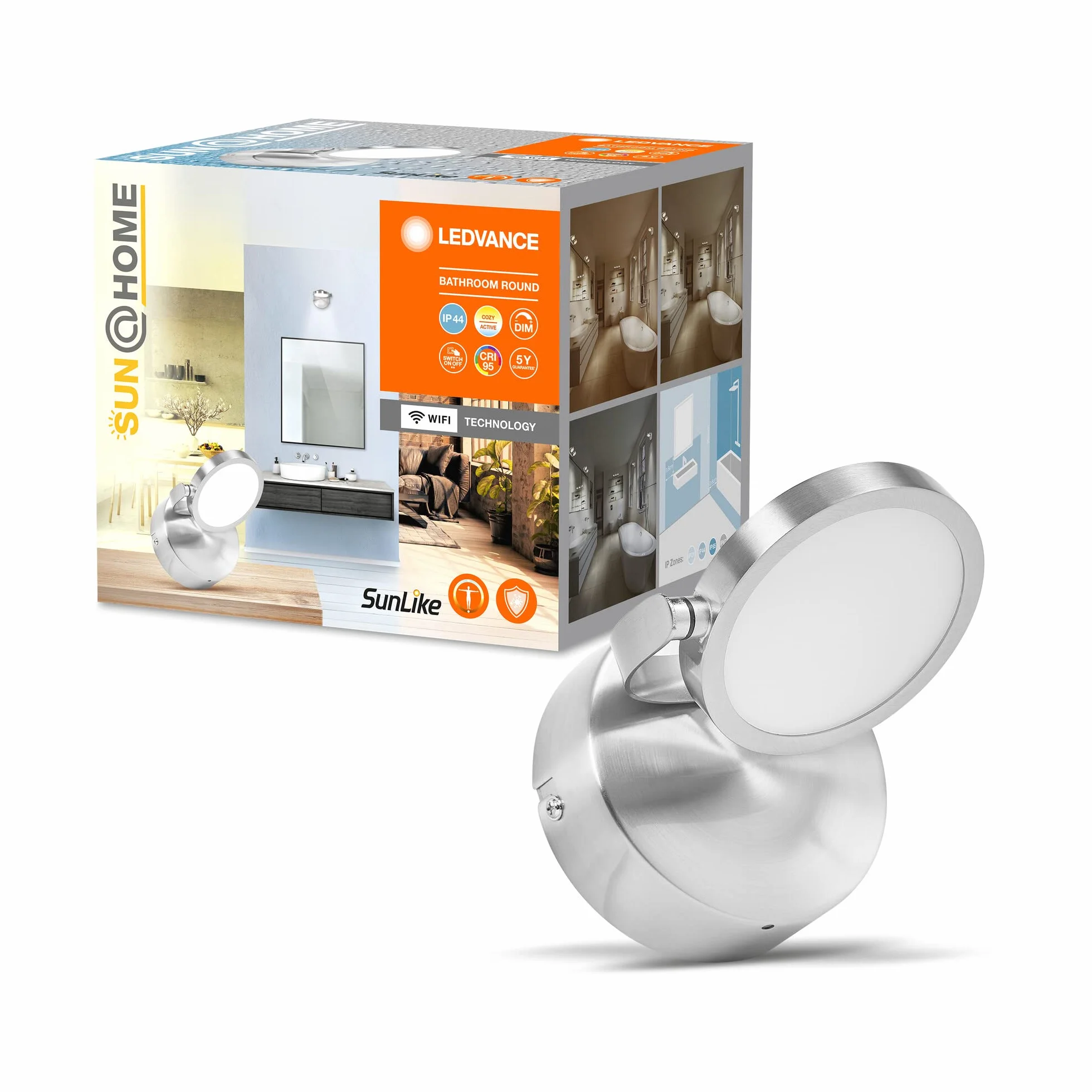 Ledvance SUN HOME oprawa łazienkowa LED 110mm IP44 7,5W 520lm regulacja światła białego chrom