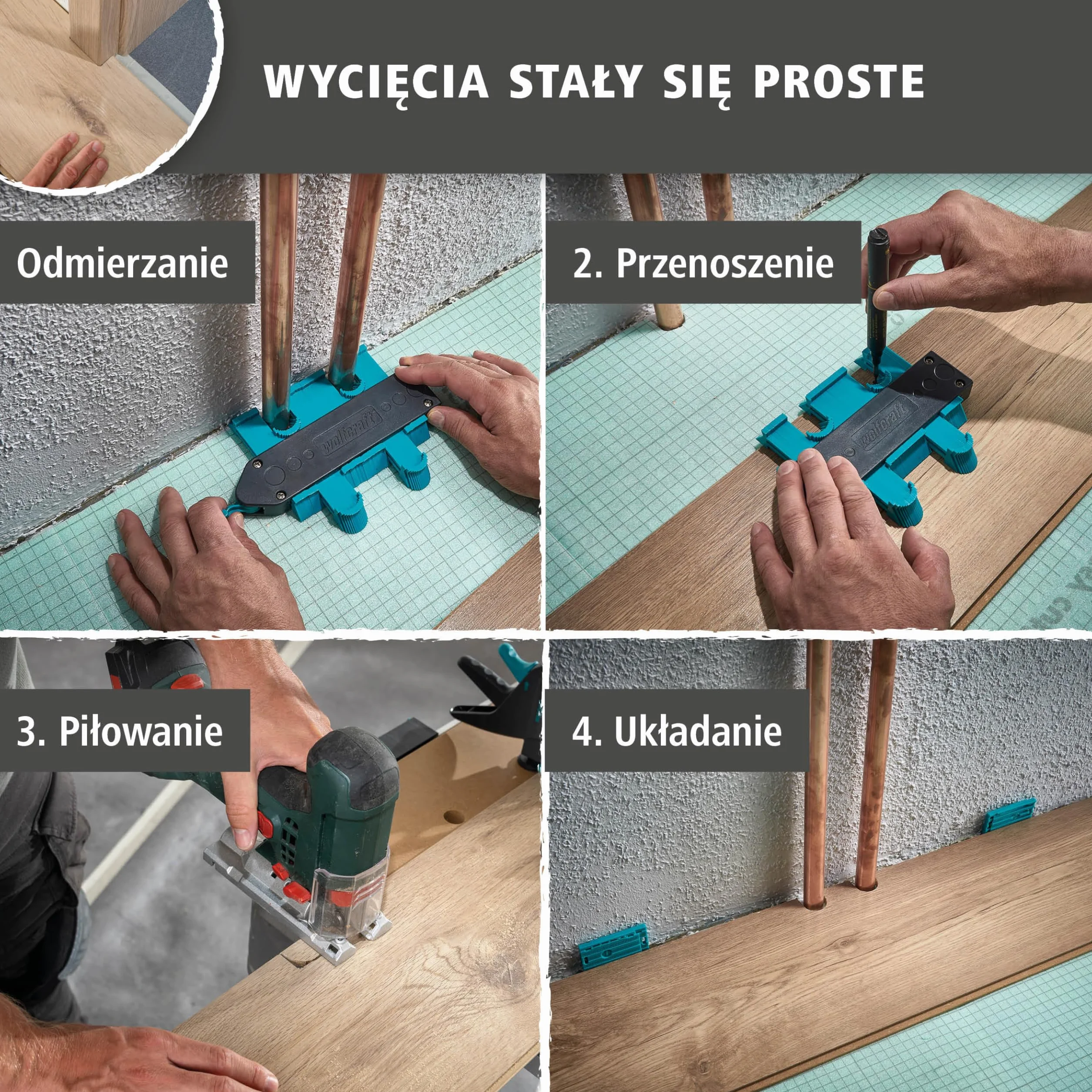 Wolfcraft Szablon do Konturów 4 x 16.5 x 28 cm Czarny/Zielony