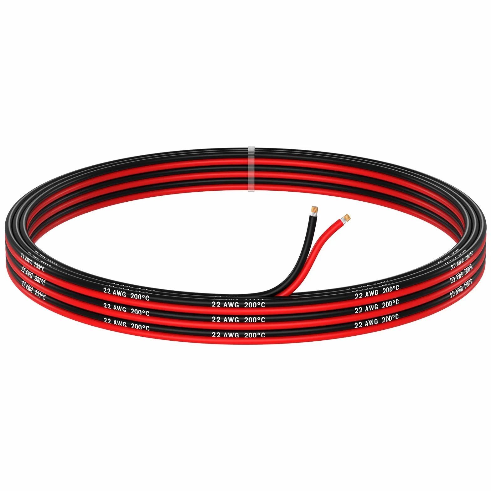 MMOBIEL 22 AWG Przewód Równoległy 5m Cyna Kabel Miedziany 2 Żyłowy do Samochodowych Taśm LED