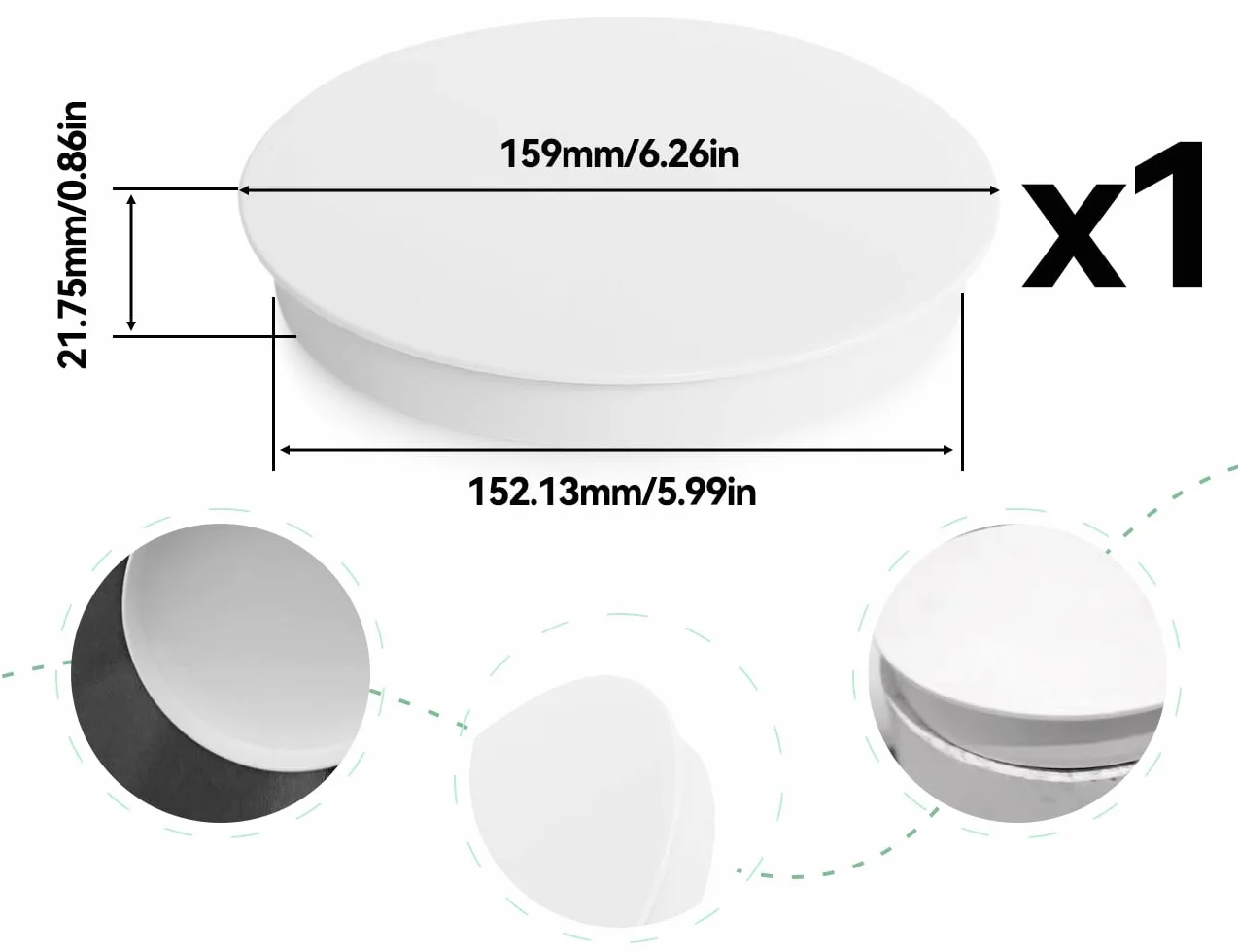 Pokrywa rury wentylacyjnej PVC 160 mm biała nasadka ochronna