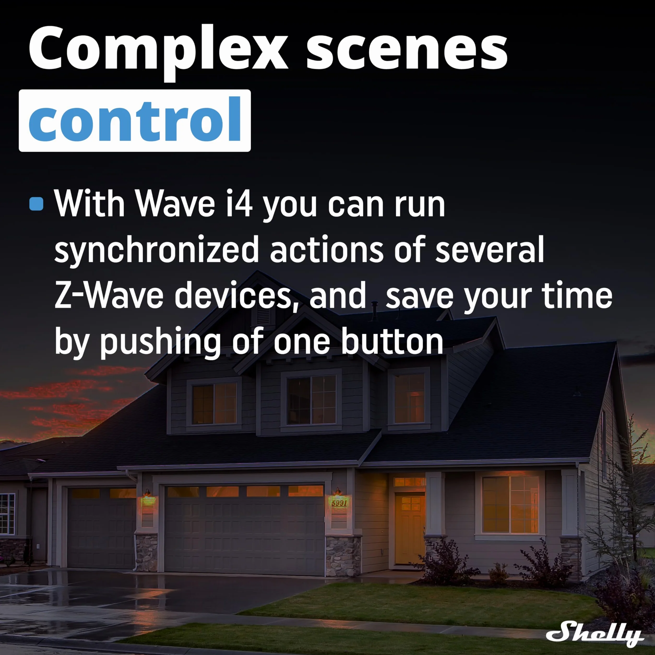 Shelly Wave i4 Kontroler Smart Home Z-Wave 4 wejścia 110-240 V AC Zdalne sterowanie Harmonogramy Sceny