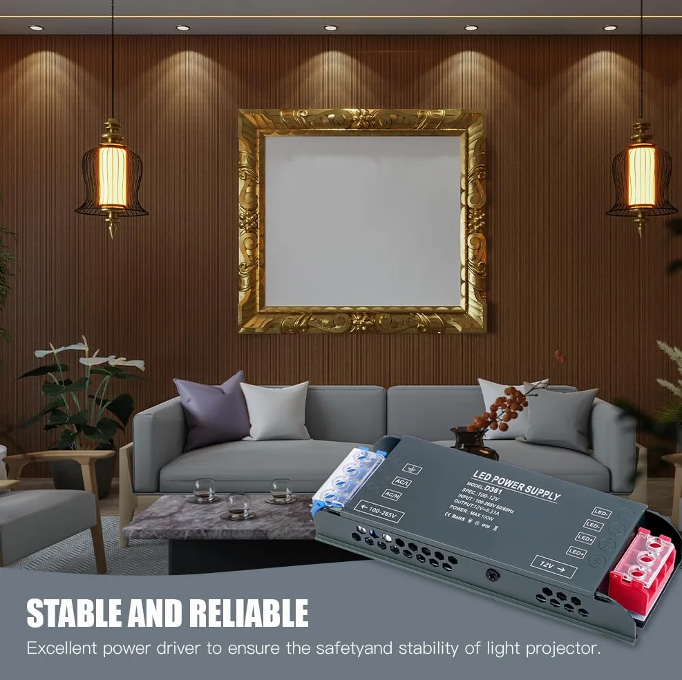 AXFEE Transformator LED 240V 12V 100W ultra cienki sterownik LED do taśm LED reflektorów
