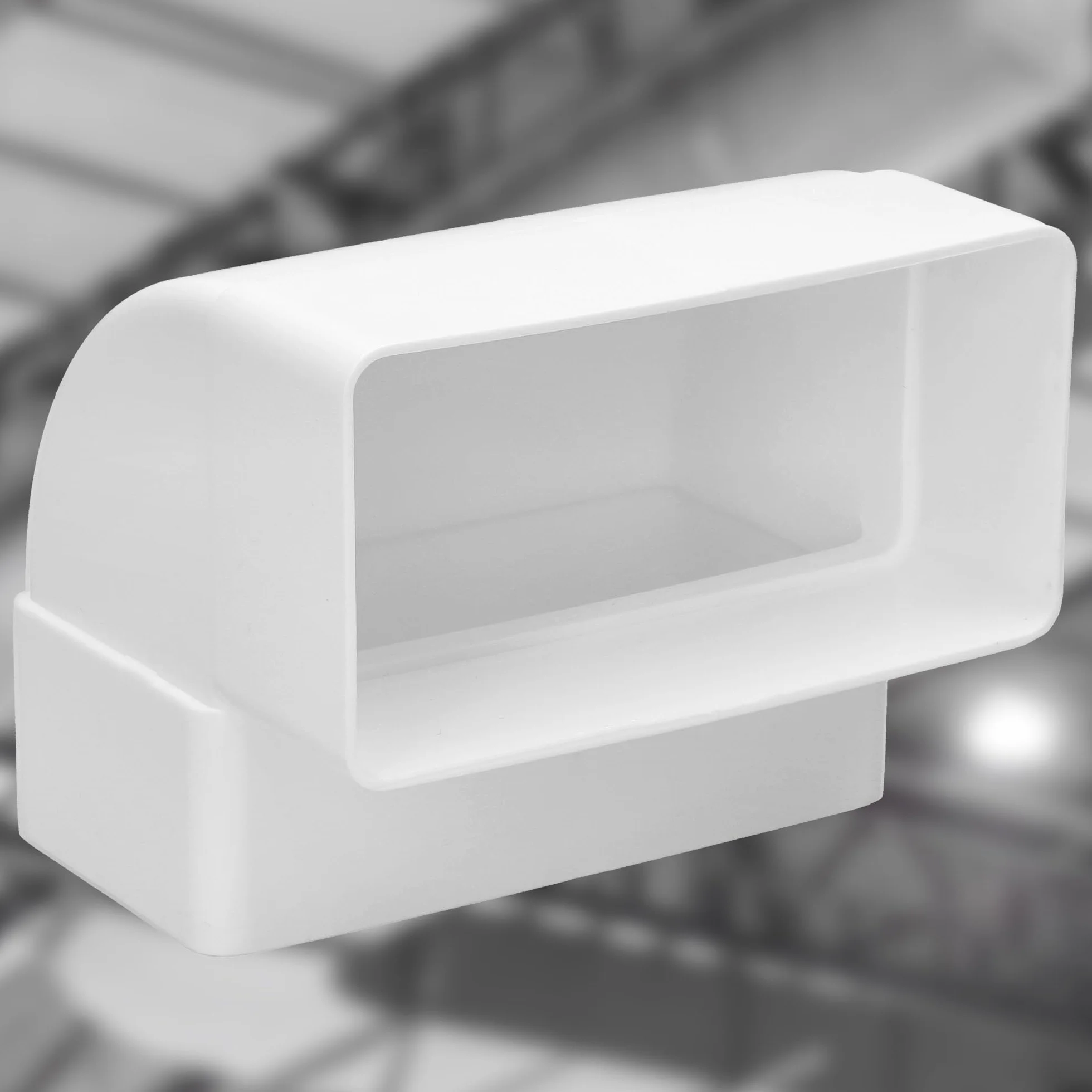 KOTARBAU® Kolano pionowe do kanałów płaskich Białe Plastik 90° 110 mm x 55 mm