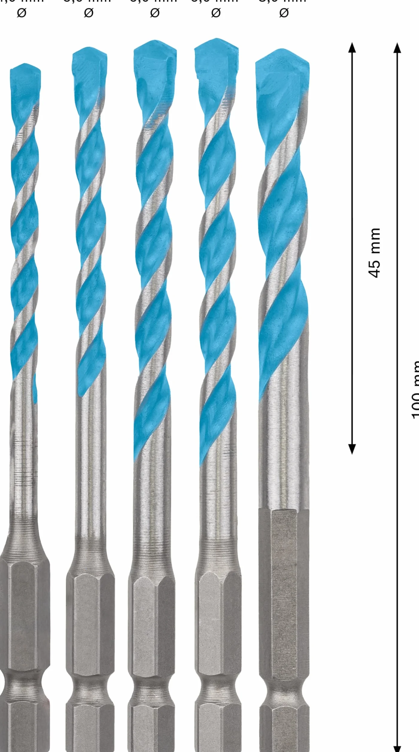 Bosch Professional 5x Zestaw wierteł wielozadaniowych EXPERT HEX-9 MultiConstruction Ø 4-8 mm