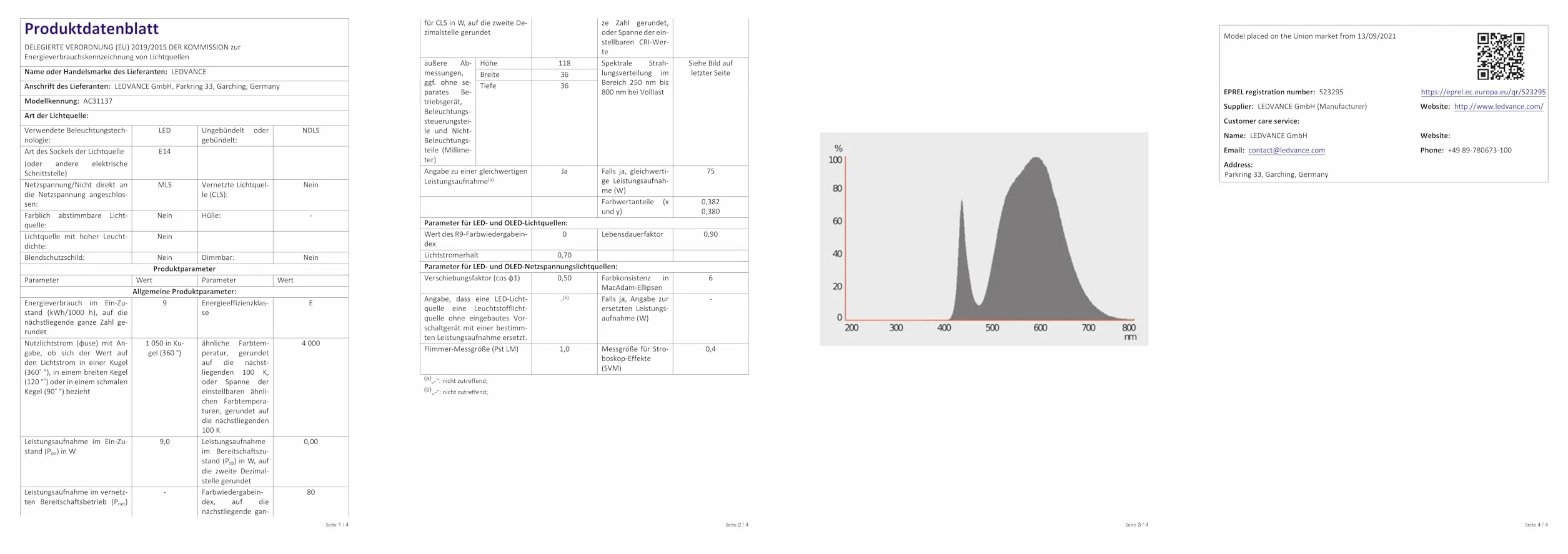 OSRAM STAR STICK LED Żarówka E14 4000K 9-10W 75W Zimna Biel Matowa